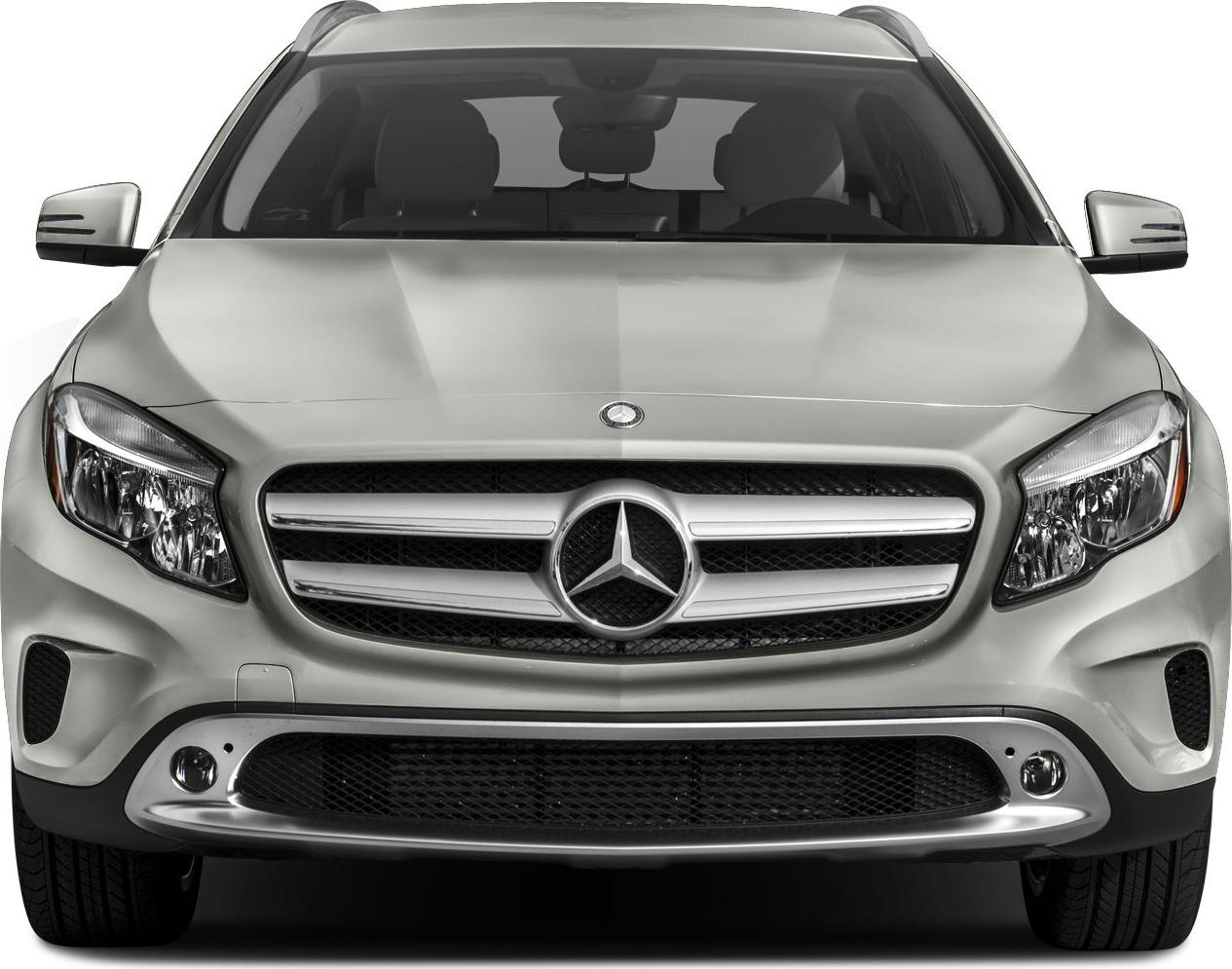 Luxury SUV front with three-bar grille and modern headlights