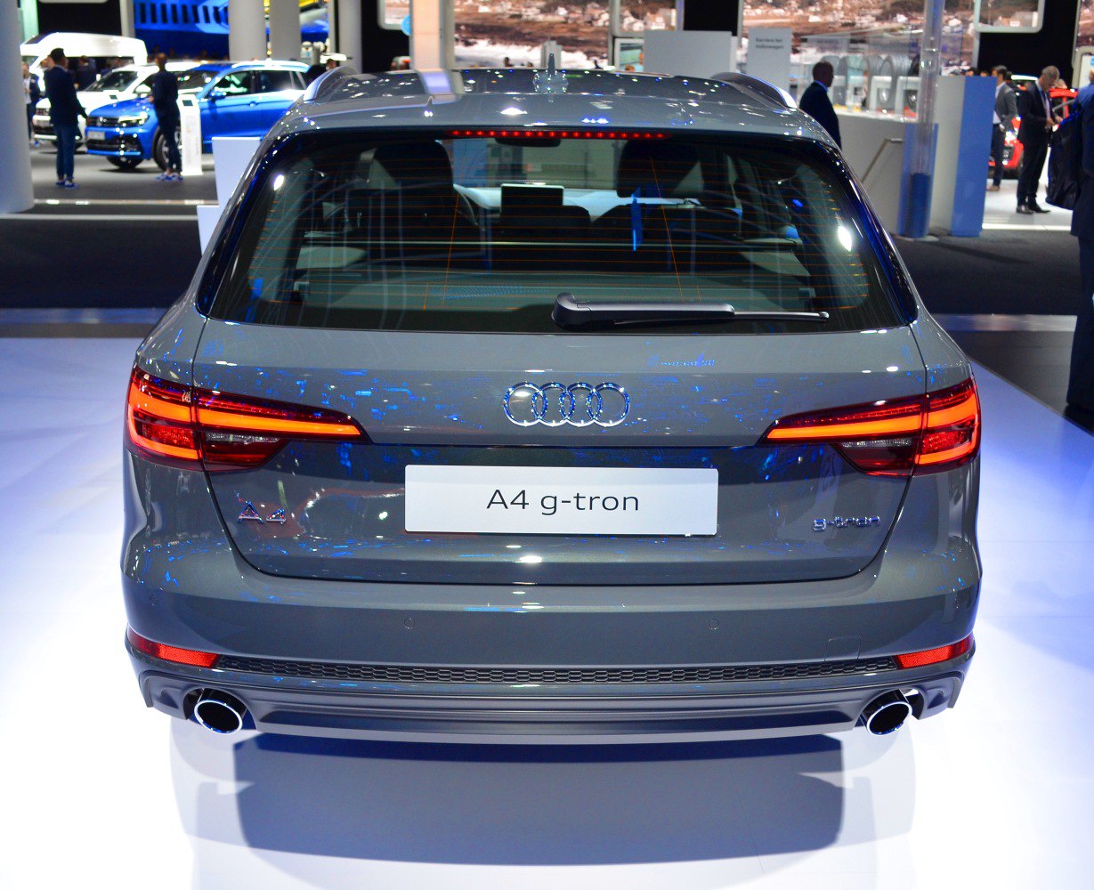 Modern rear view with LED taillights and dual exhausts