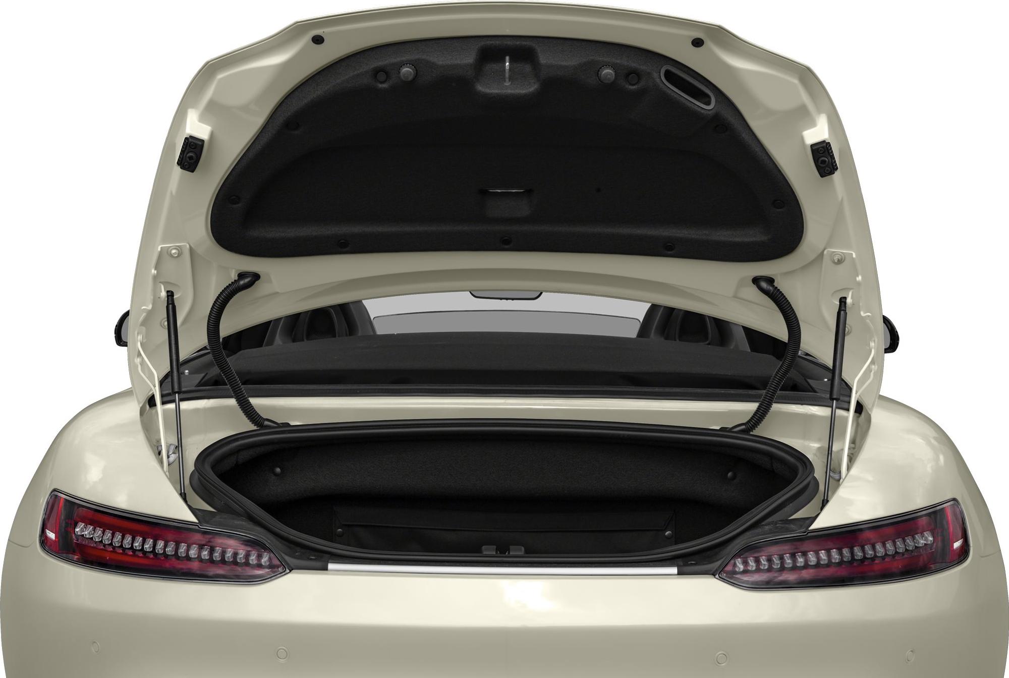 Open trunk and rear LED lights of a luxury sports car roadster