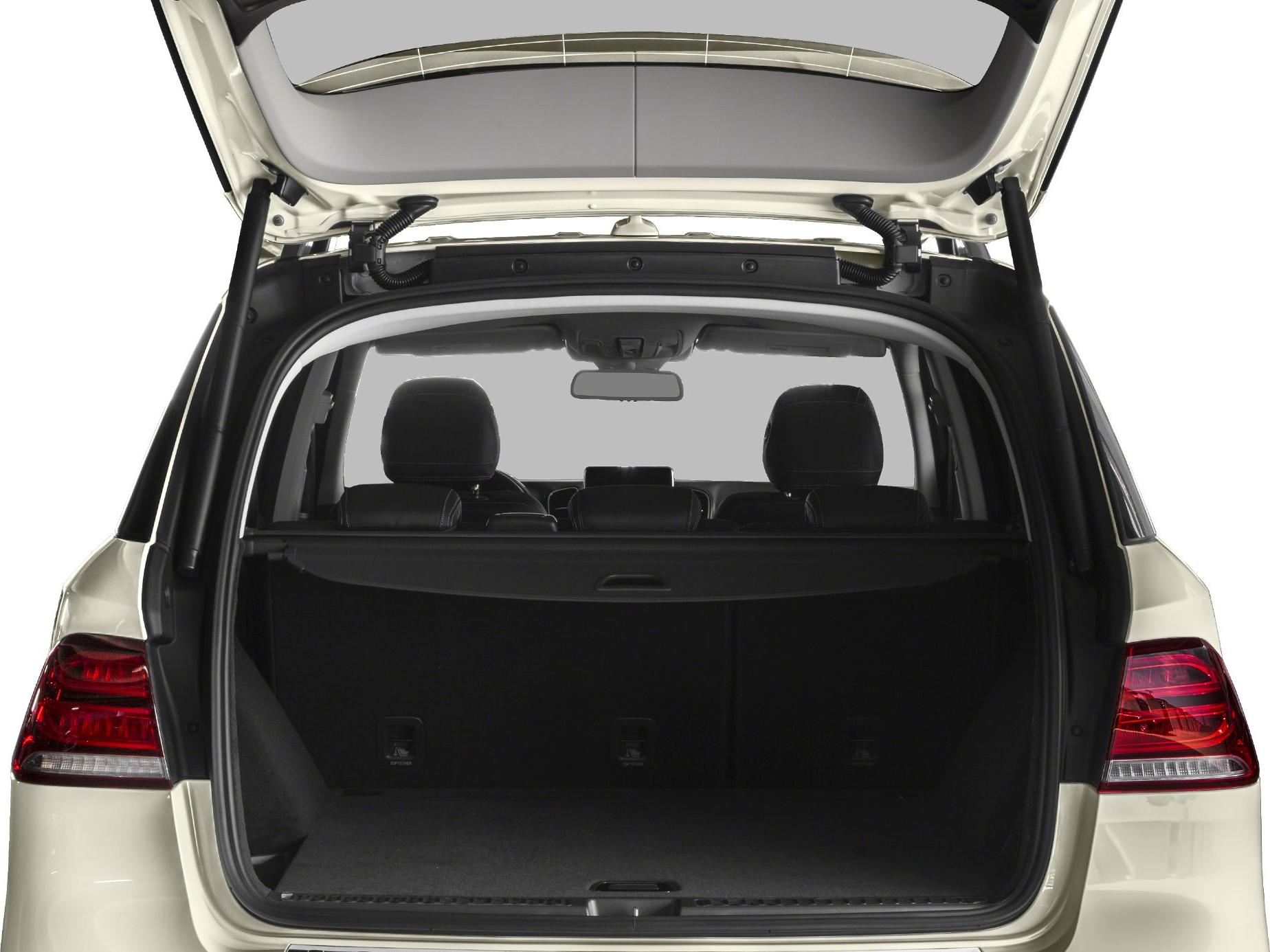 Open trunk with spacious cargo area and rear seats visible