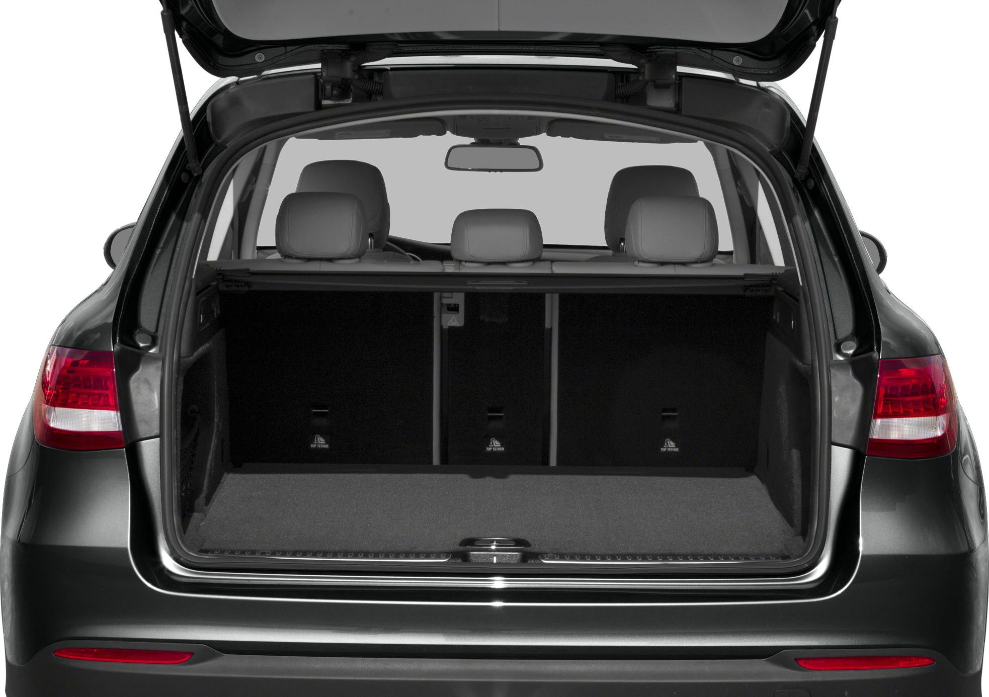 Open trunk showing spacious cargo area and rear seats