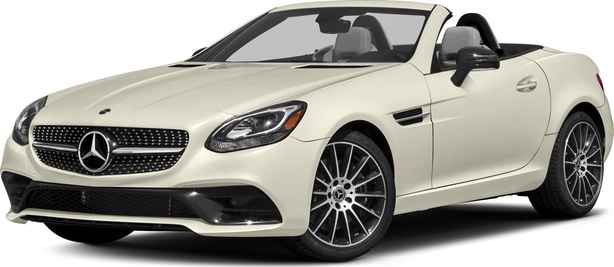 Front-side view of white convertible with diamond grille and AMG wheels