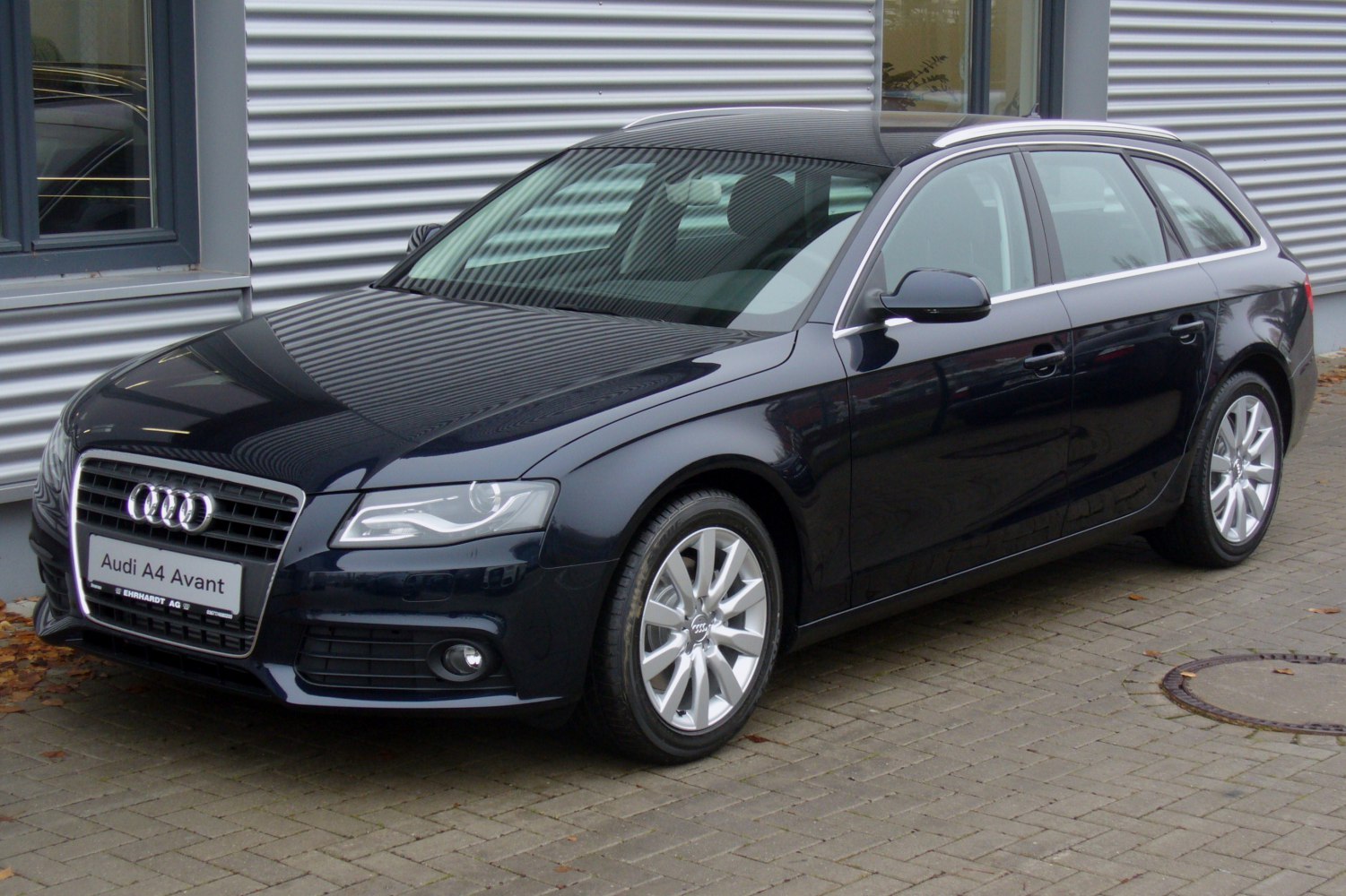 Black wagon with LED headlights front side view
