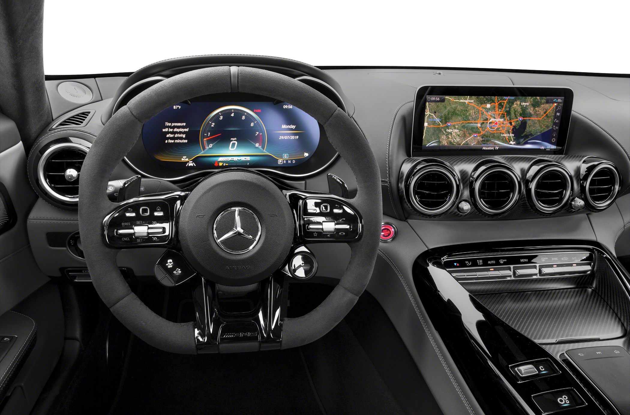 Digital instrument cluster and infotainment screen with navigation
