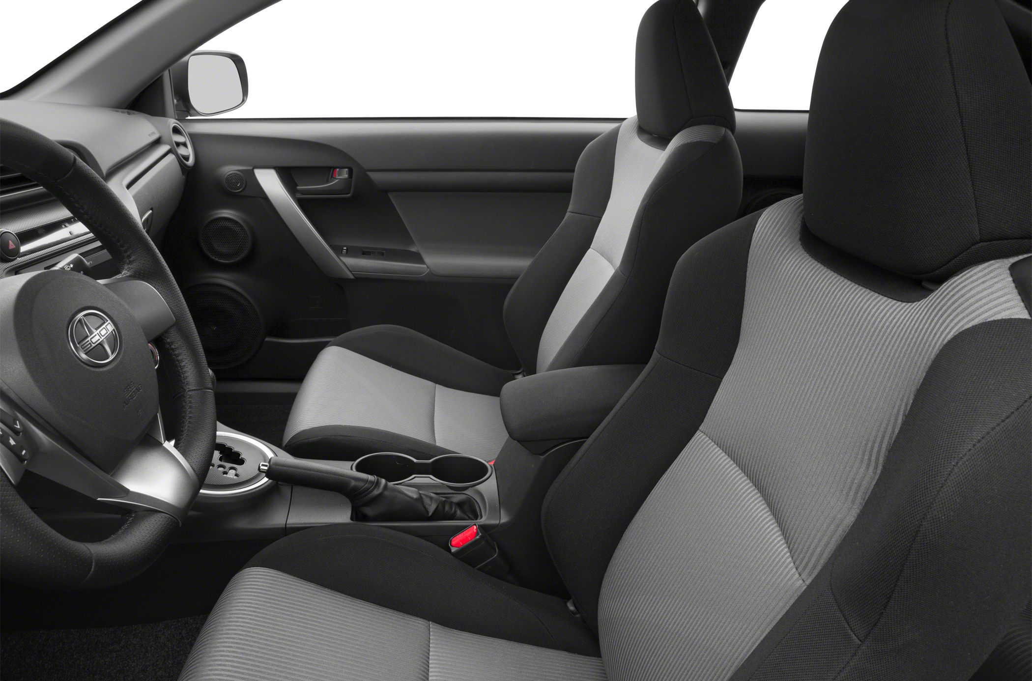 Two-tone front seats with ergonomic dashboard and center console details