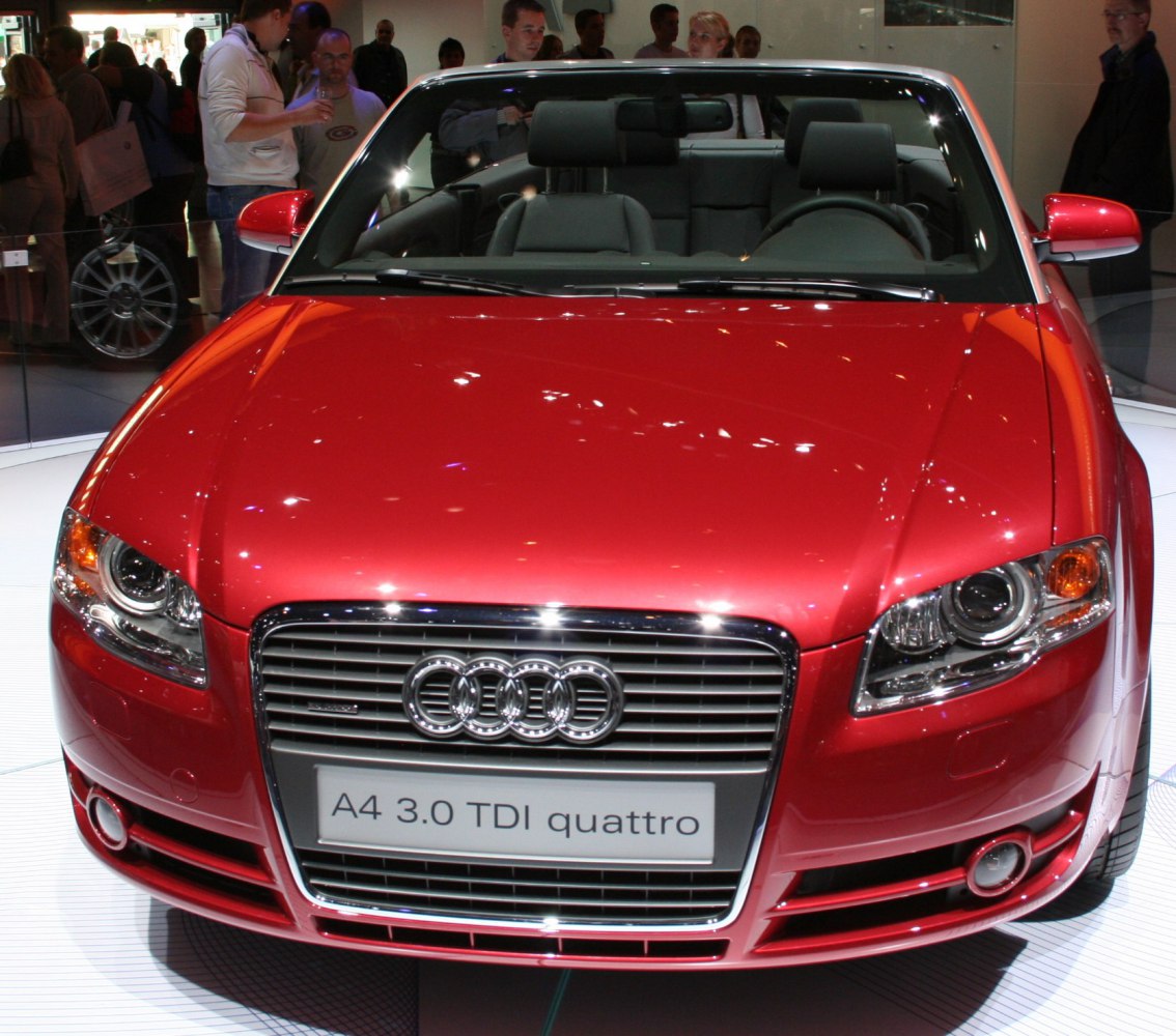 Front view with grille, headlights, and convertible windshield.