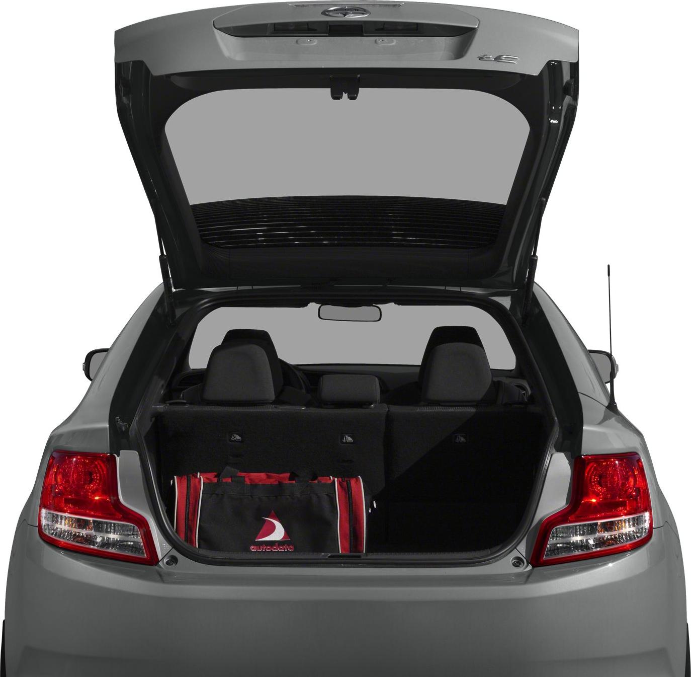Open rear hatch trunk with visible rear seats