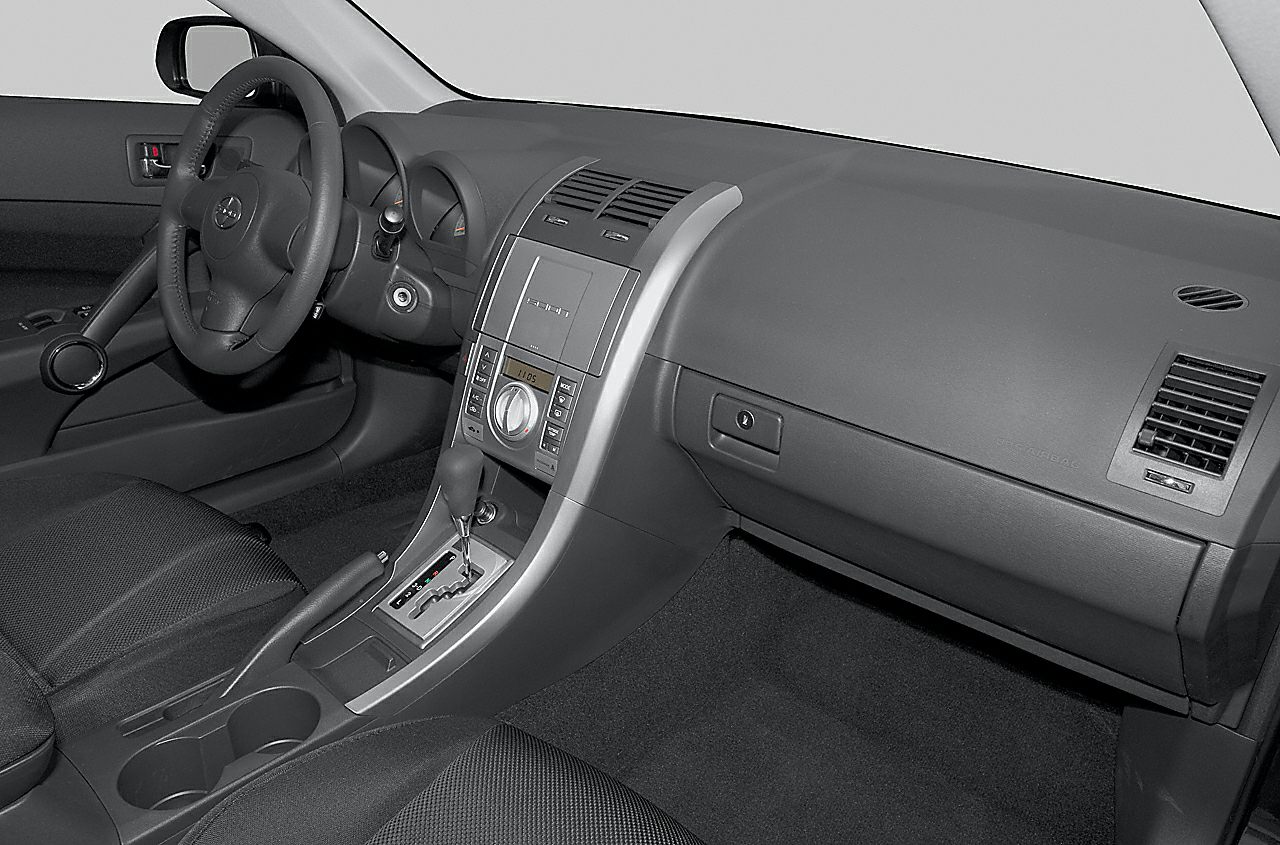 Dashboard and center console interior with automatic gear shift