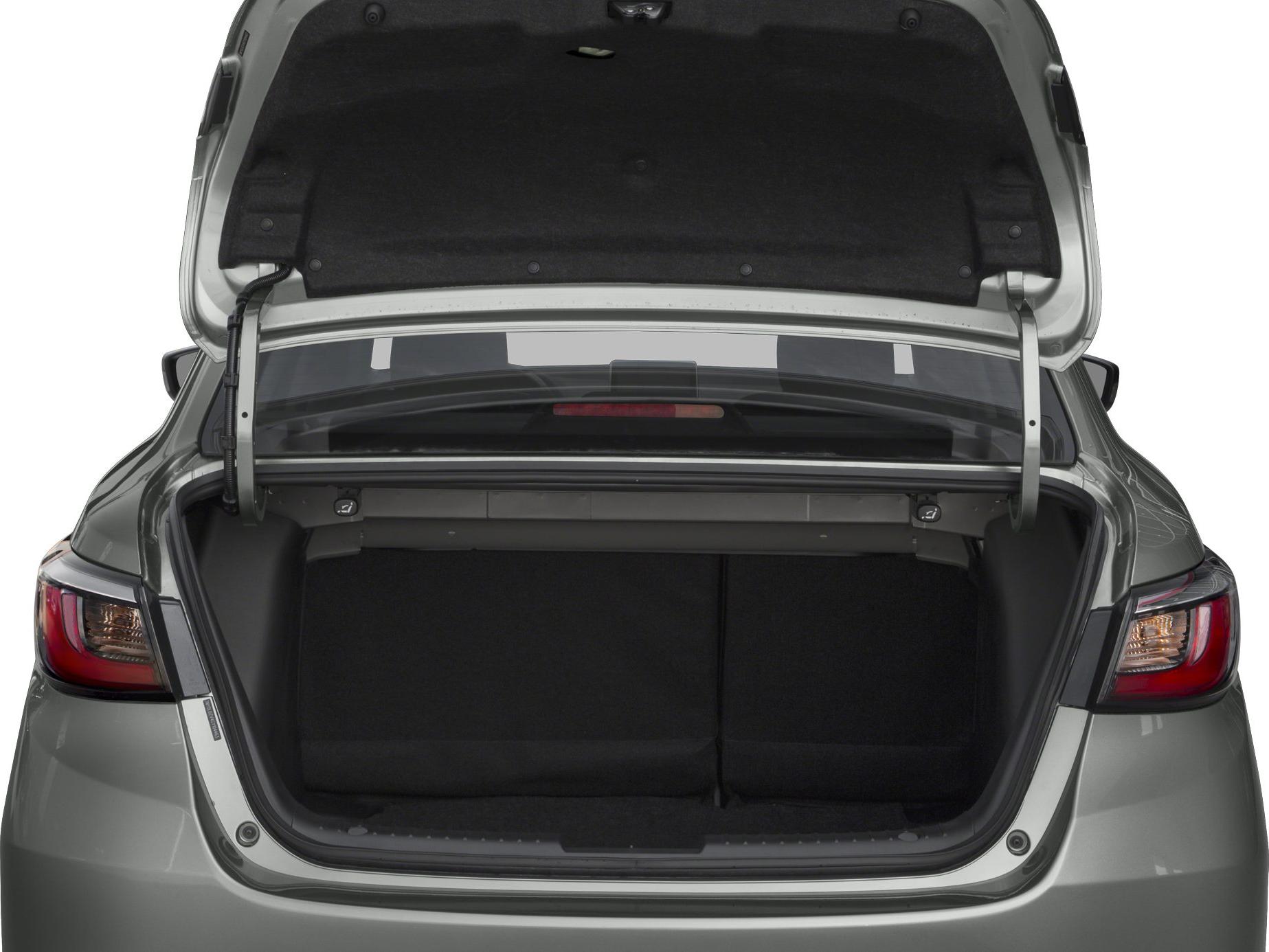 Open rear trunk space with visible tail lights