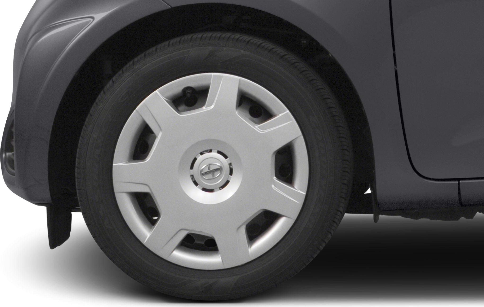 Silver hubcap and tire close-up with visible tread and rim design