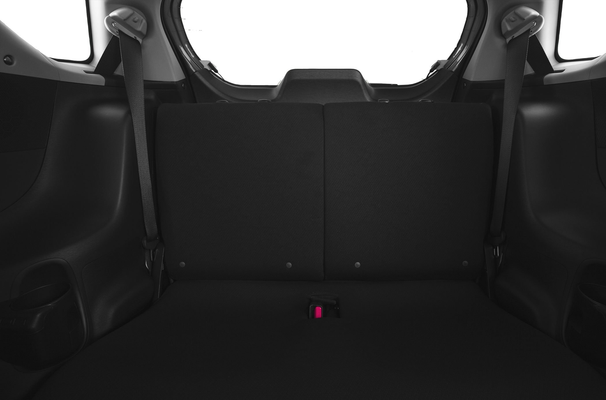 Rear seat and seatbelt setup in compact hatchback interior