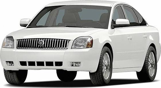 White sedan front view with distinctive grille and headlights