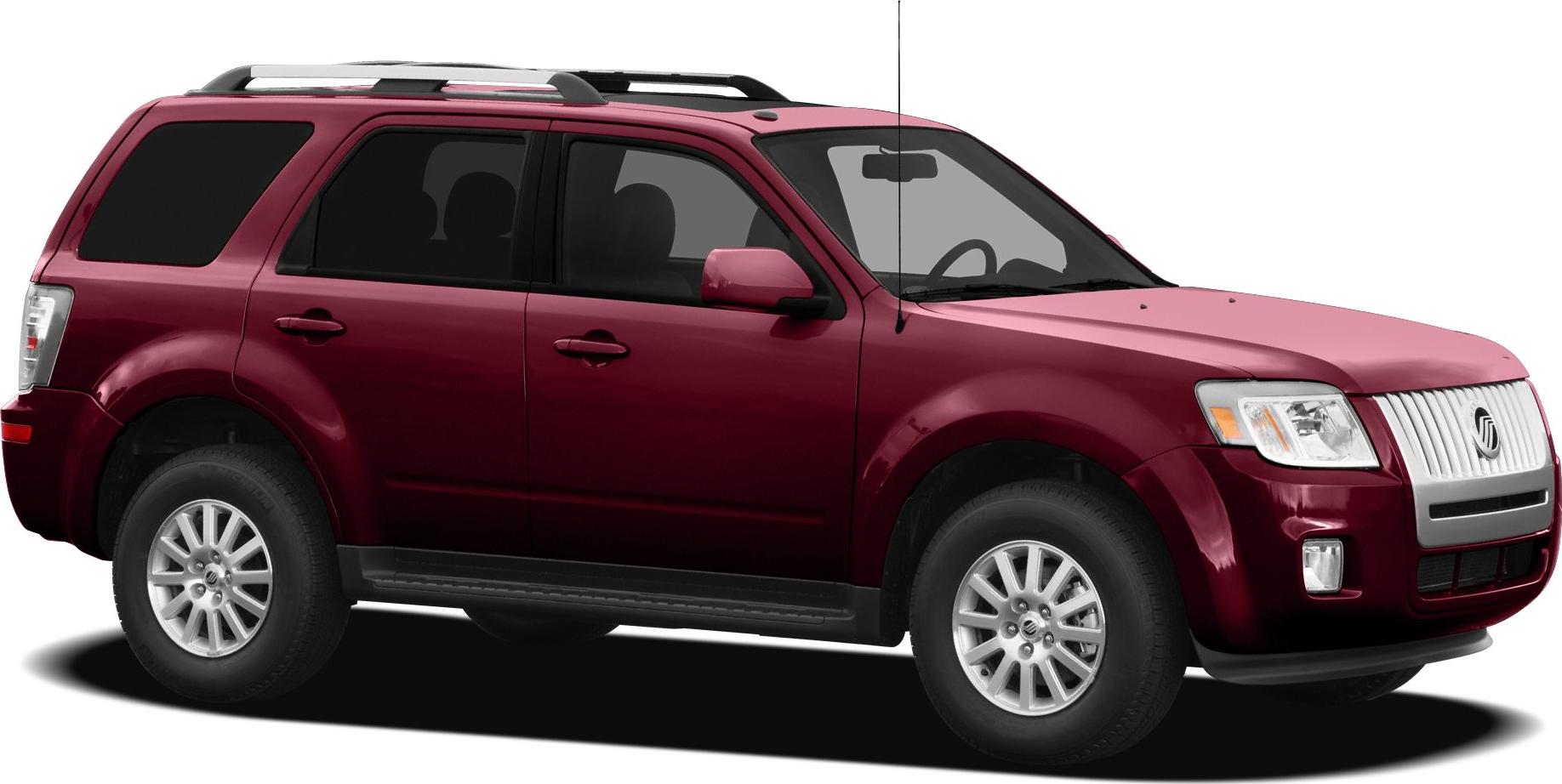 Maroon mid-size SUV side view with roof rails and alloy wheels