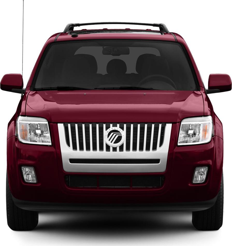 Front view with grille, headlights, and roof rack of a large SUV