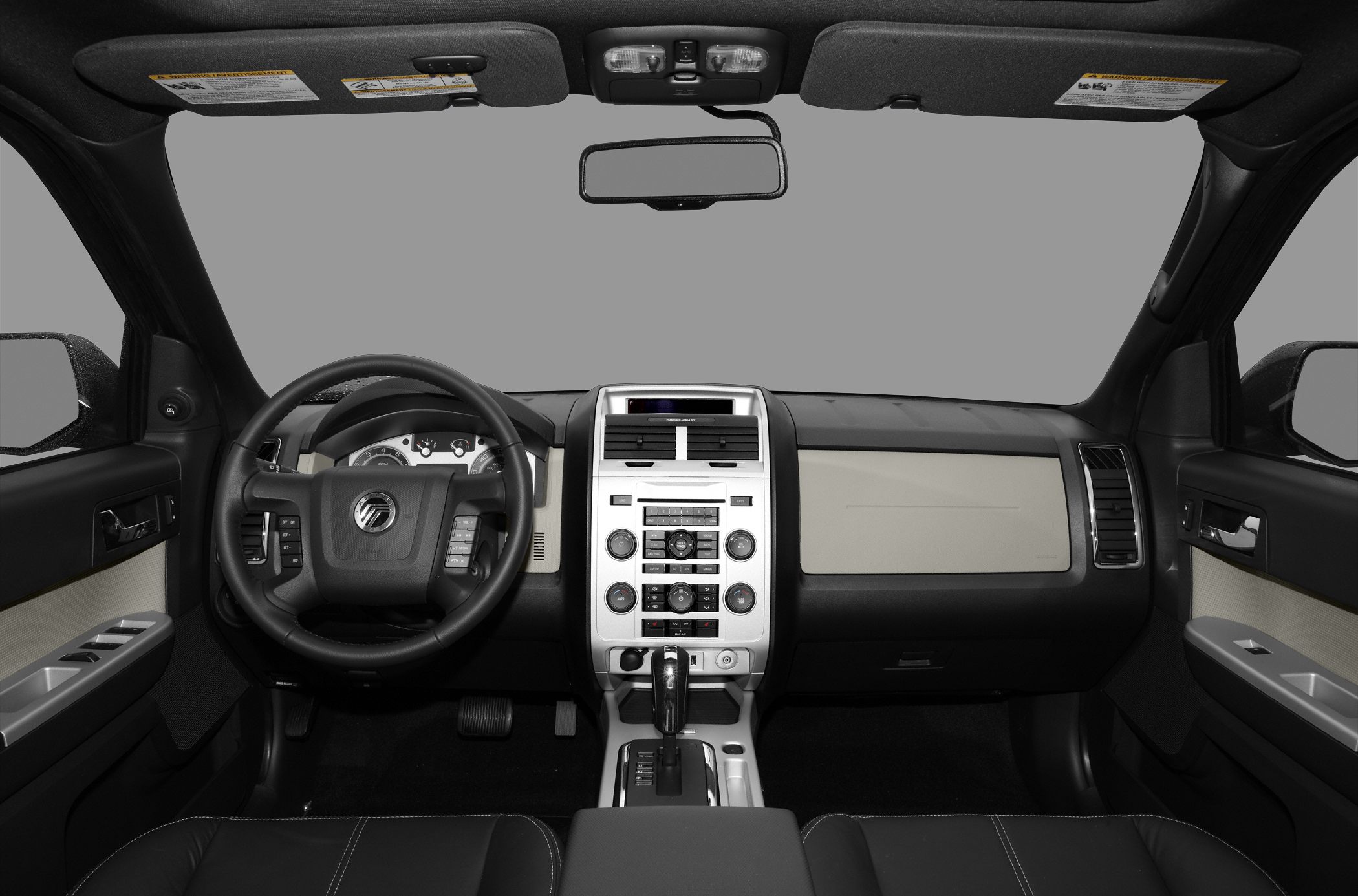 Dashboard and multifunction steering wheel with center console controls