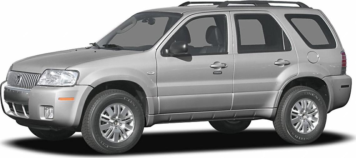 Silver four-door SUV in side profile with roof rack and visible wheels