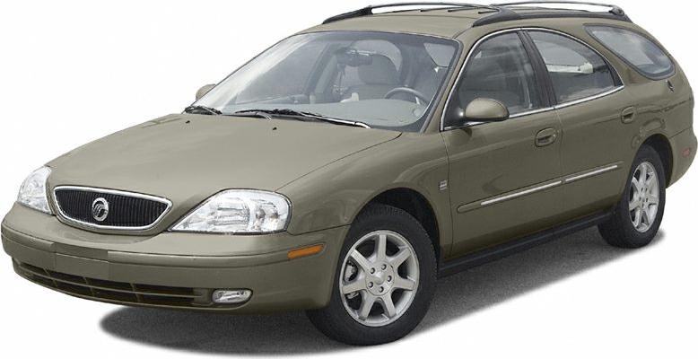 Front side view of a station wagon with alloy wheels and roof rack
