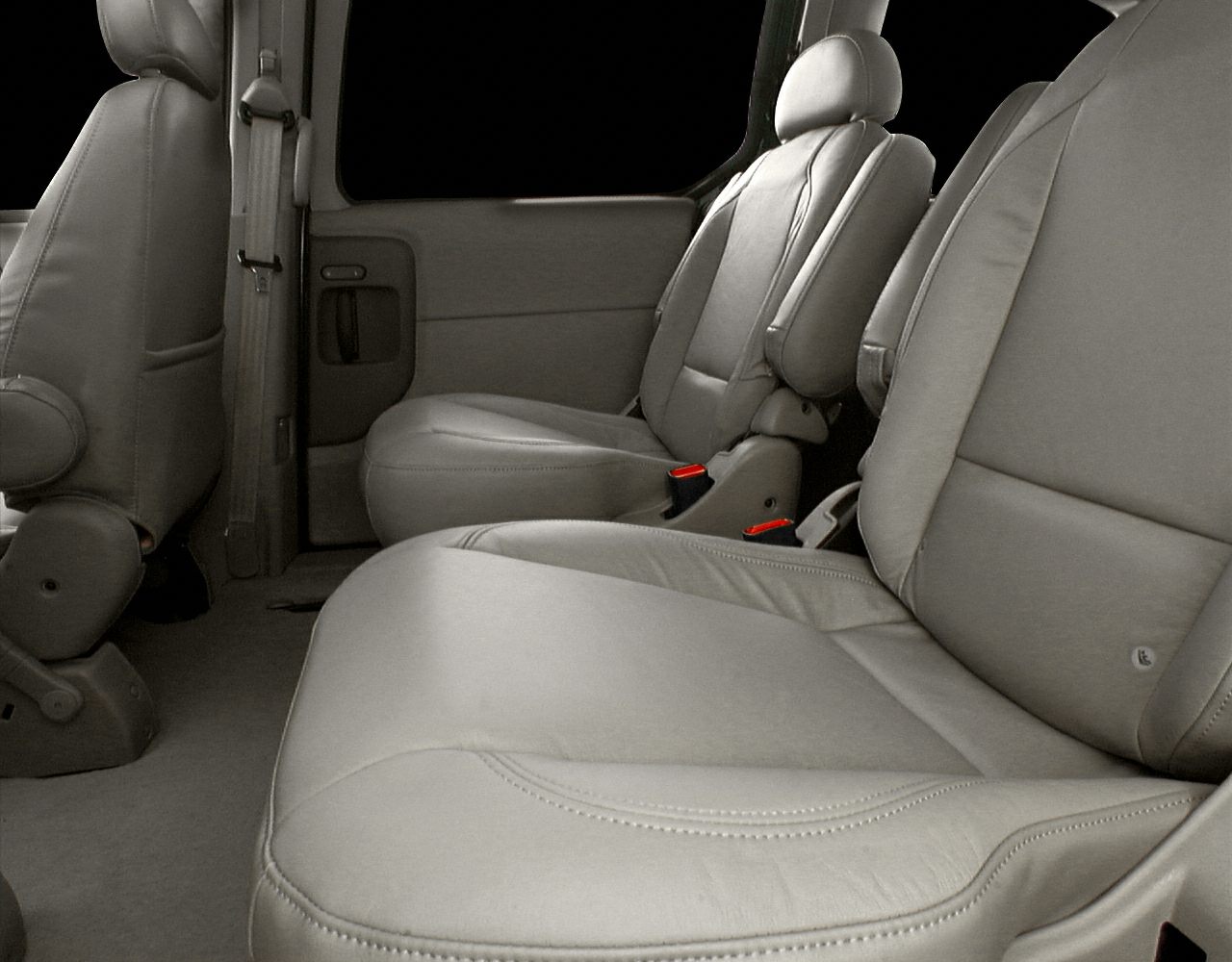 Leather seating in spacious minivan interior
