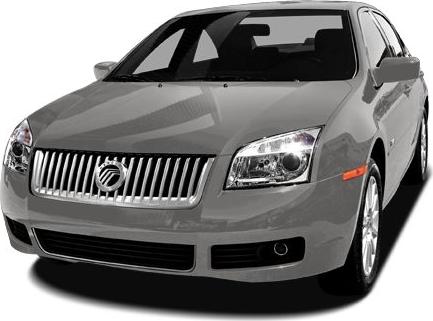 Front view with grille and headlights of mid-2000s sedan