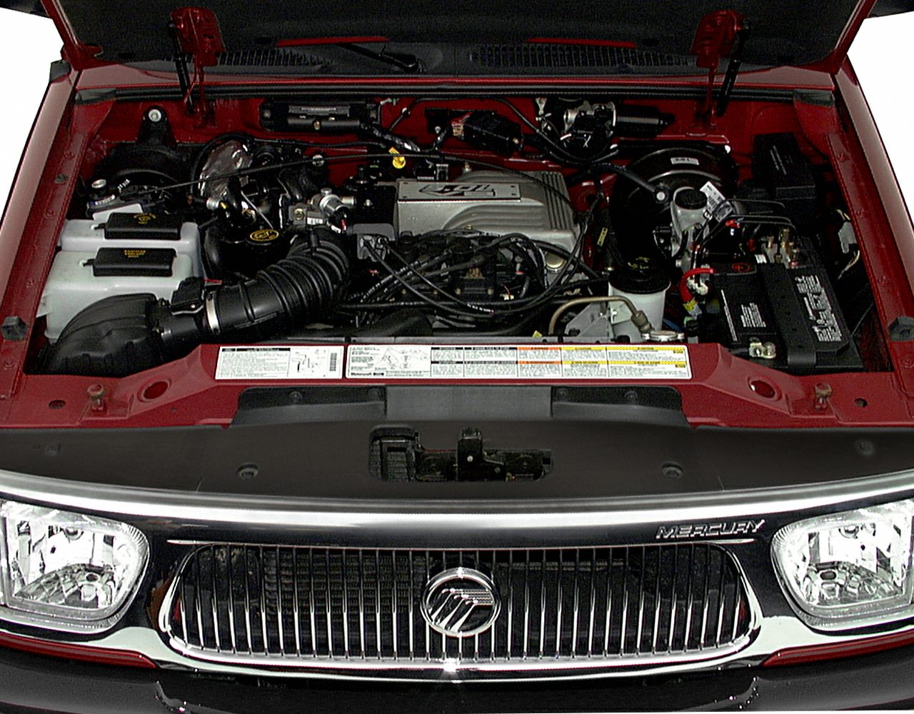 Engine bay and front grill with headlights