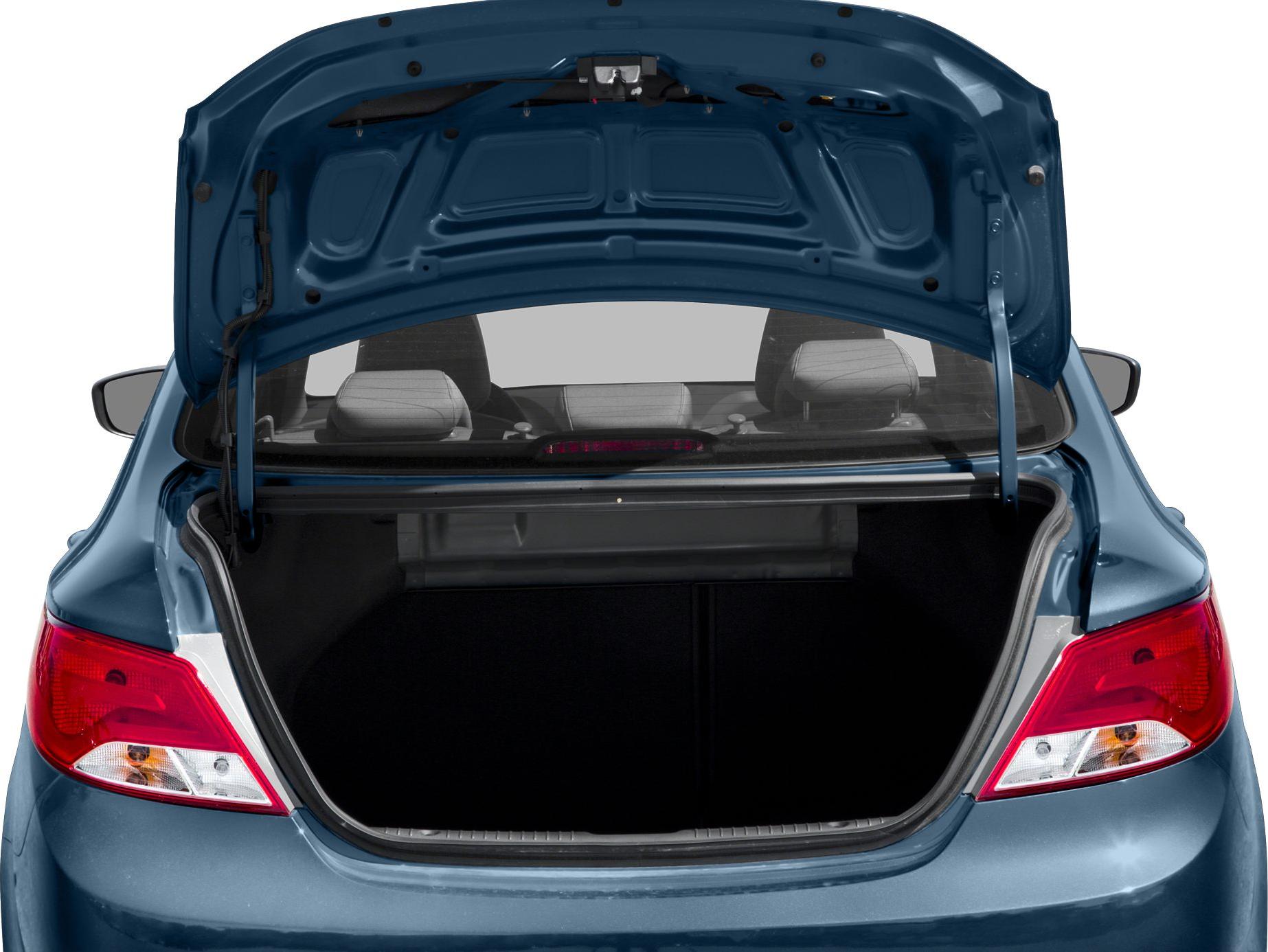 Open trunk of a sedan showing spacious cargo area