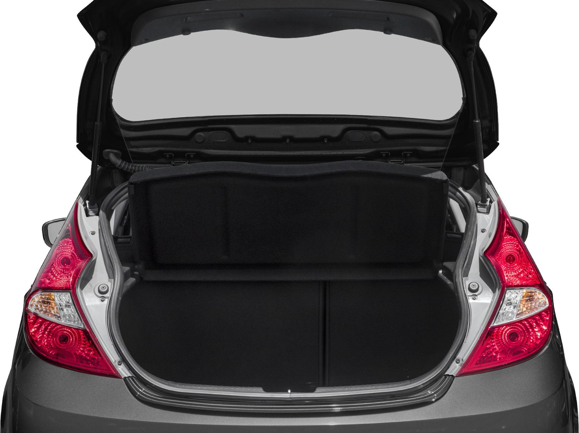Open hatchback trunk with cargo cover and rear lights