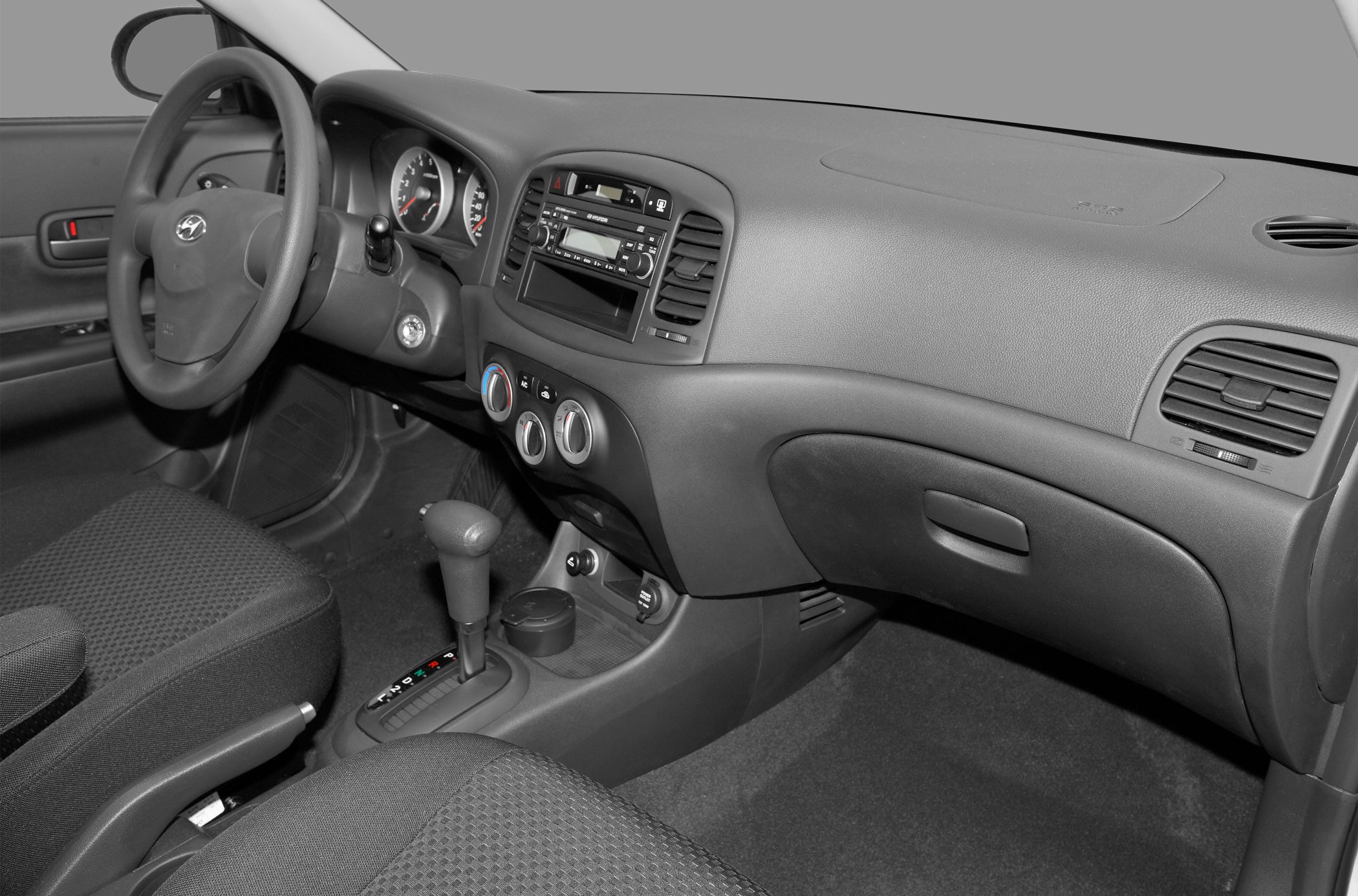 Dashboard with automatic gearshift and climate controls