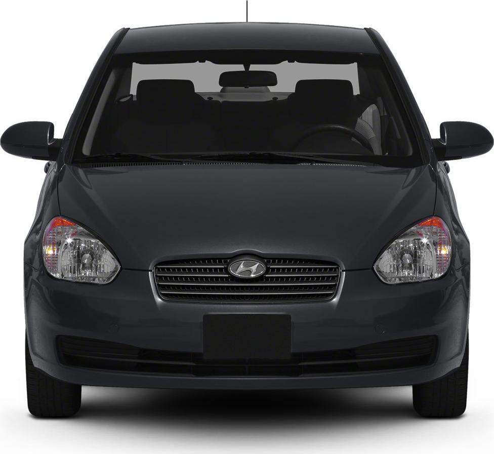 Front view with distinct headlights and grille