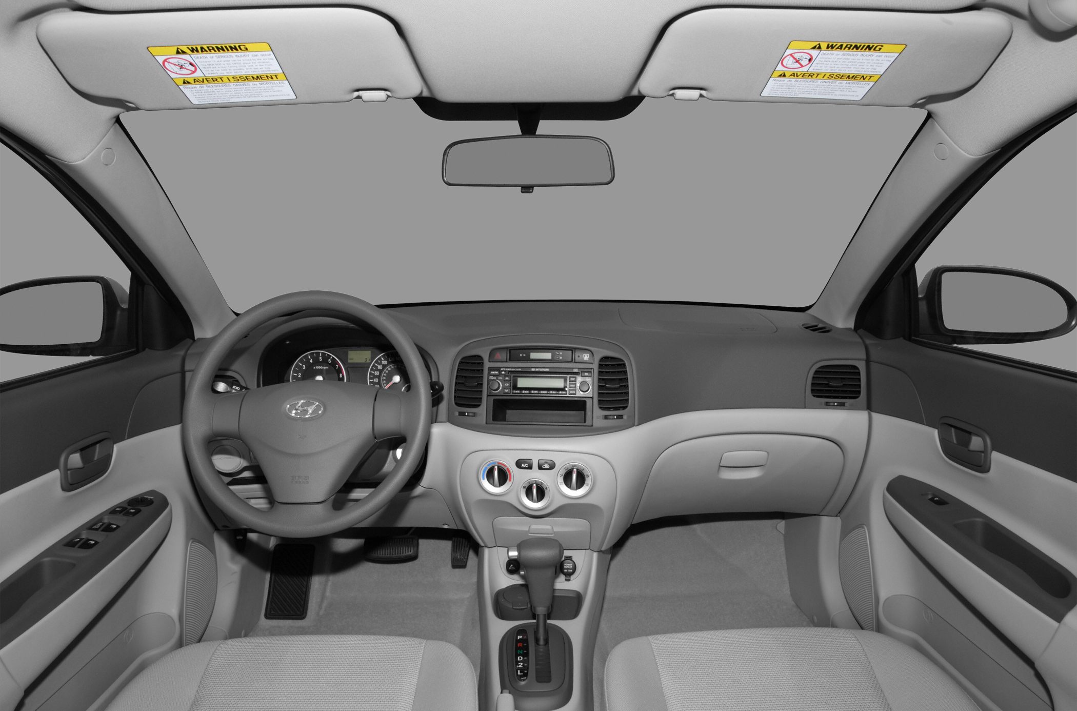 Steering wheel, dashboard, and center console with automatic gear shift