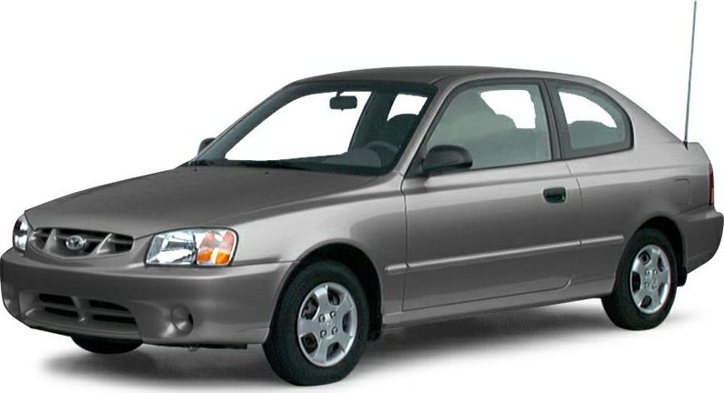 Front side view of a compact 1990s hatchback, two-door design with simple styling.