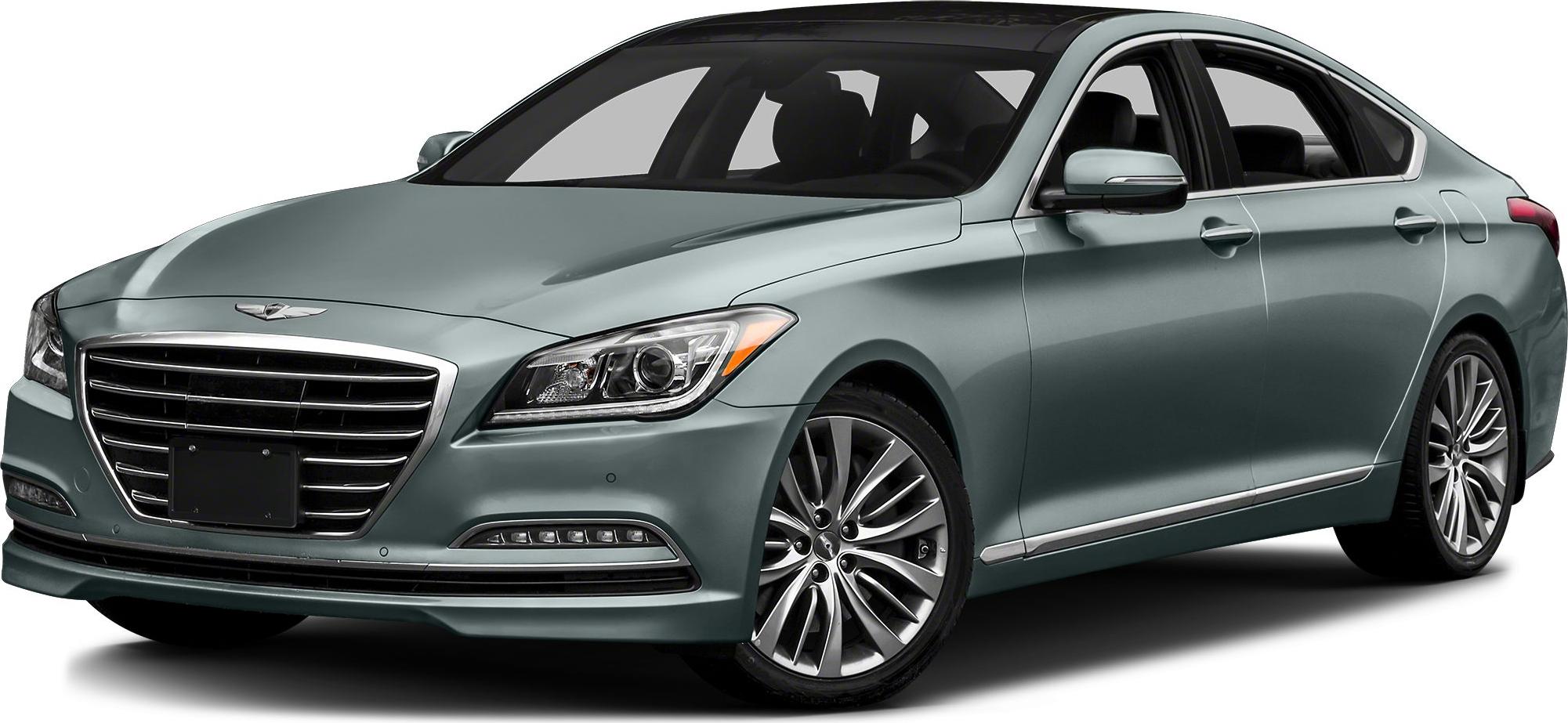 Front grille and LED headlights of a luxury sedan