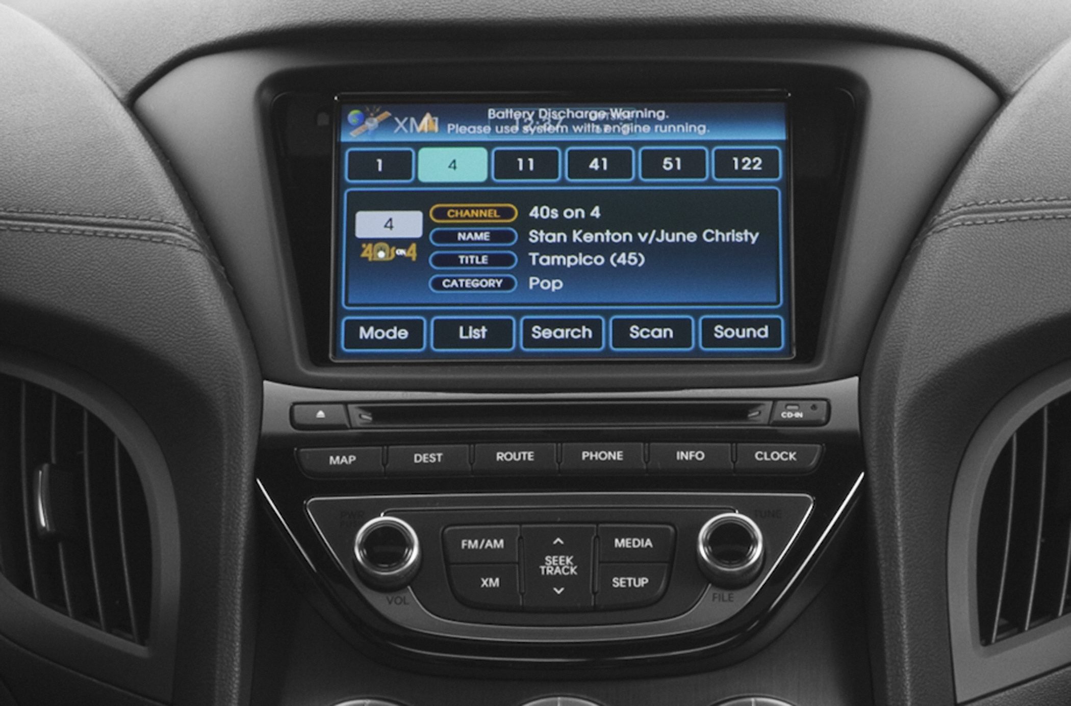 In-dash multimedia system with XM radio and navigation controls