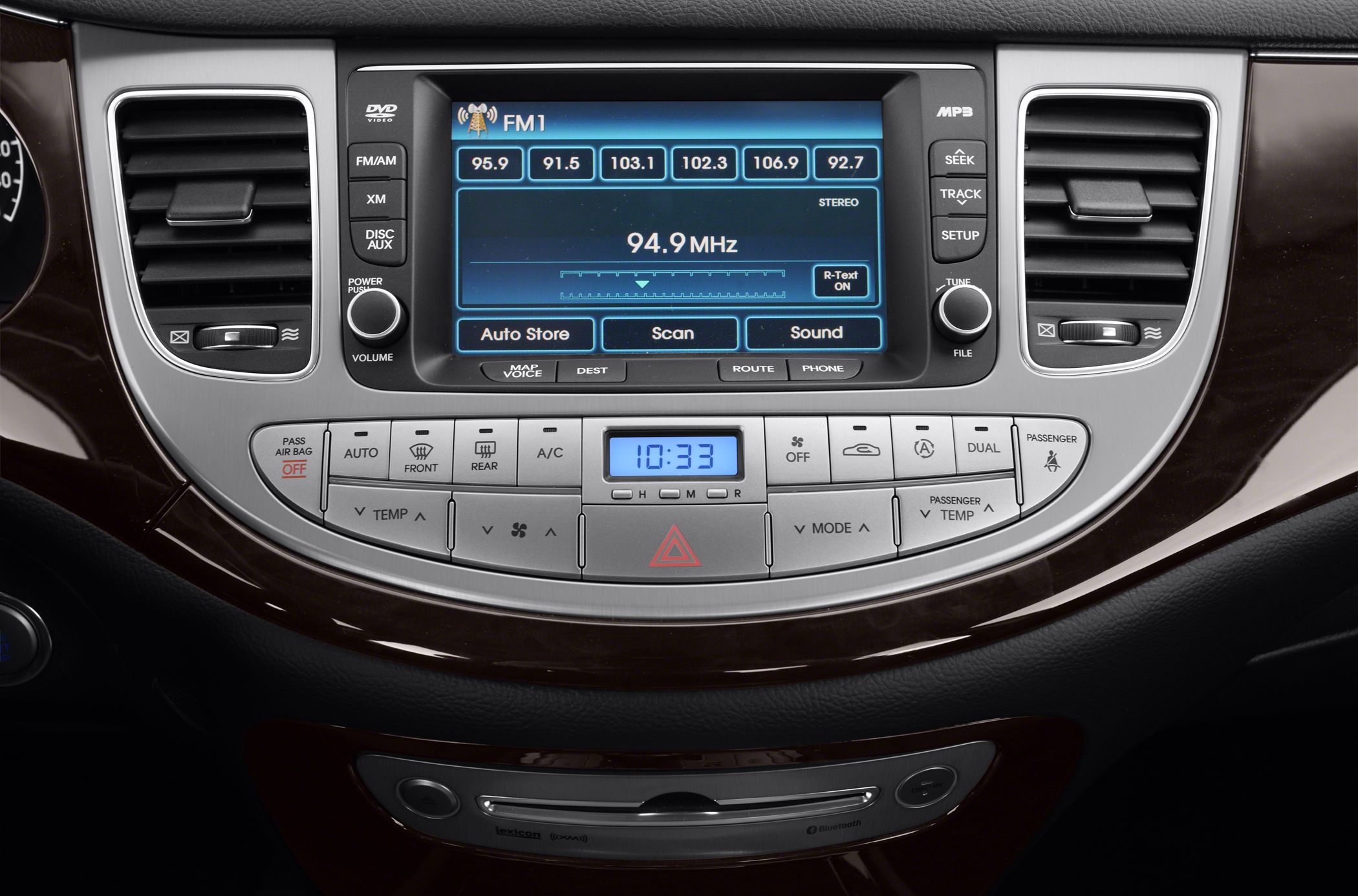 Car infotainment system and dual-zone climate control panel