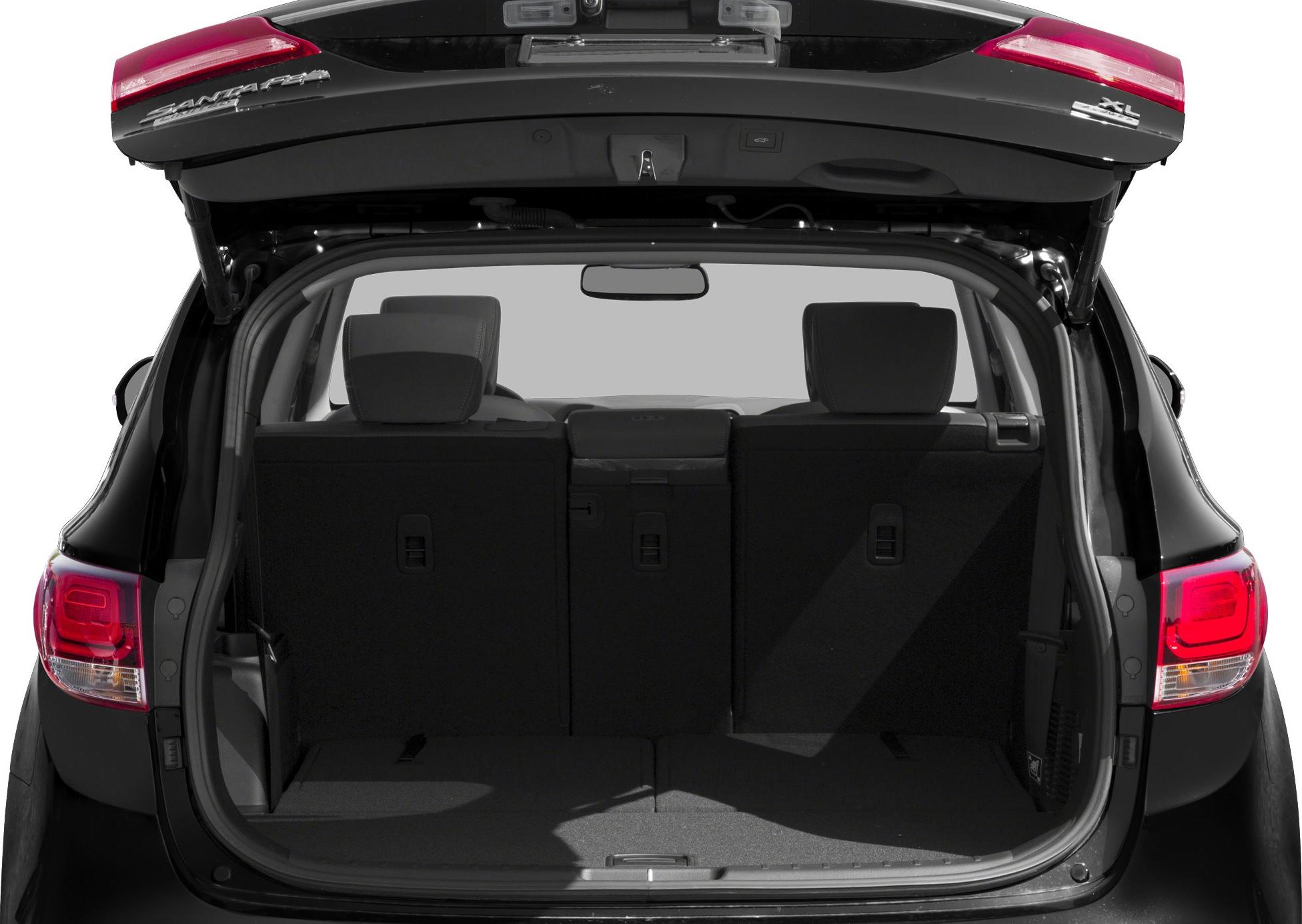Open rear cargo area with visible seat backs and tailgate