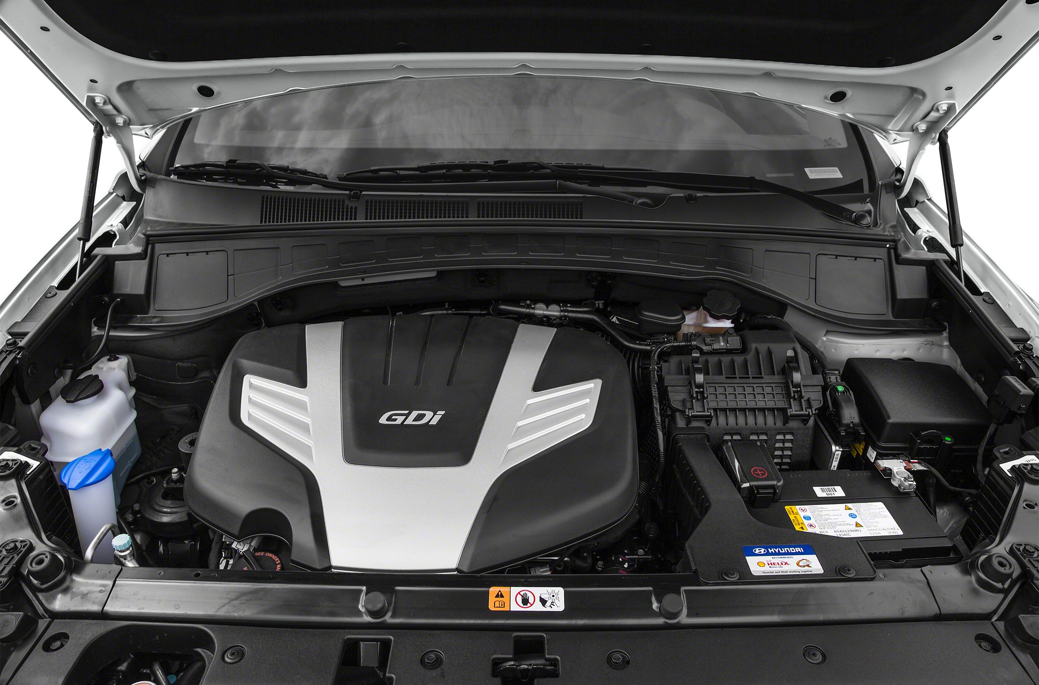 Close-up of GDI engine in SUV engine bay