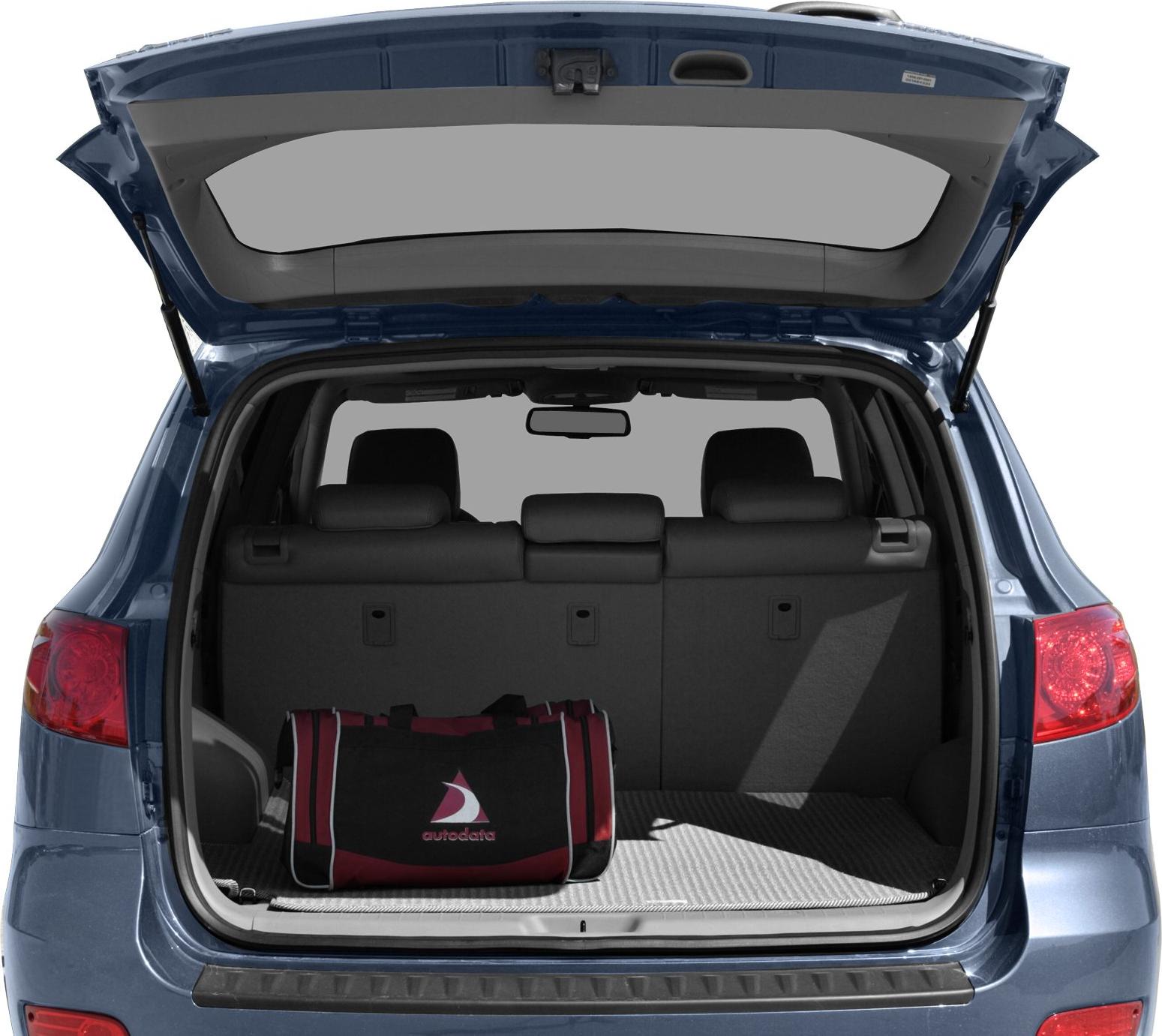 Open rear trunk with spacious cargo and rear seats visible