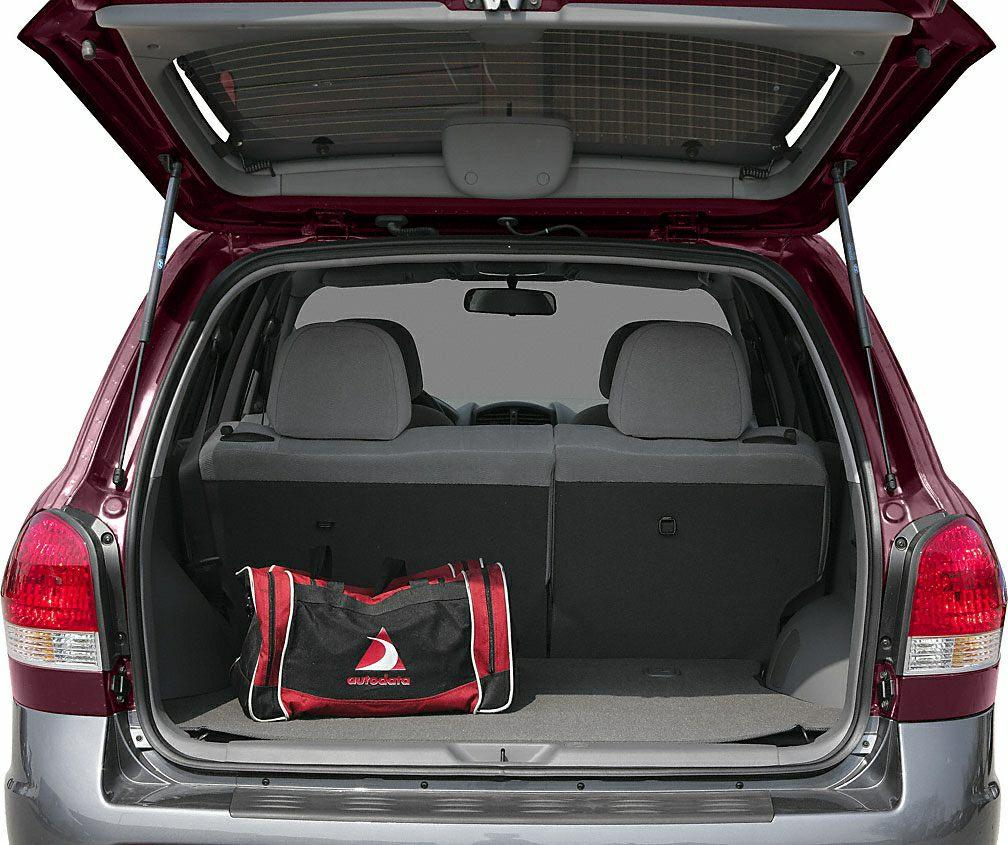 Open trunk focusing on rear cargo space and seats.