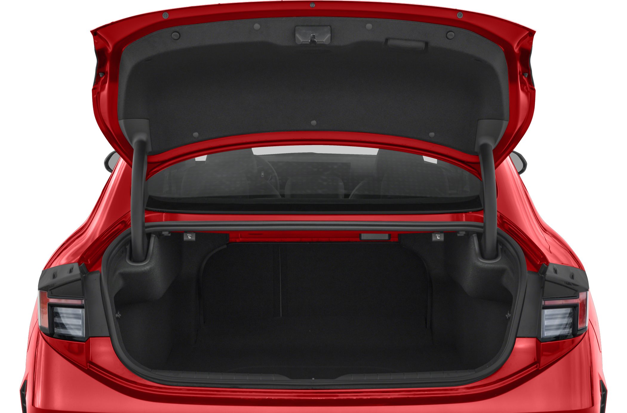 Spacious open trunk with deep cargo space and wide loading area