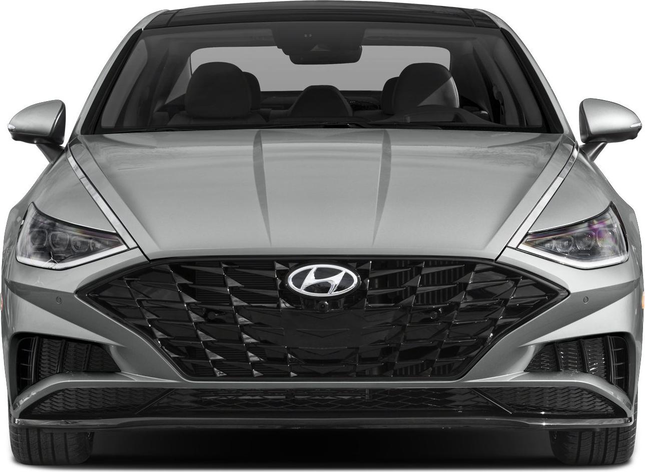 Modern front grille with sharp LED headlights and sleek hood lines