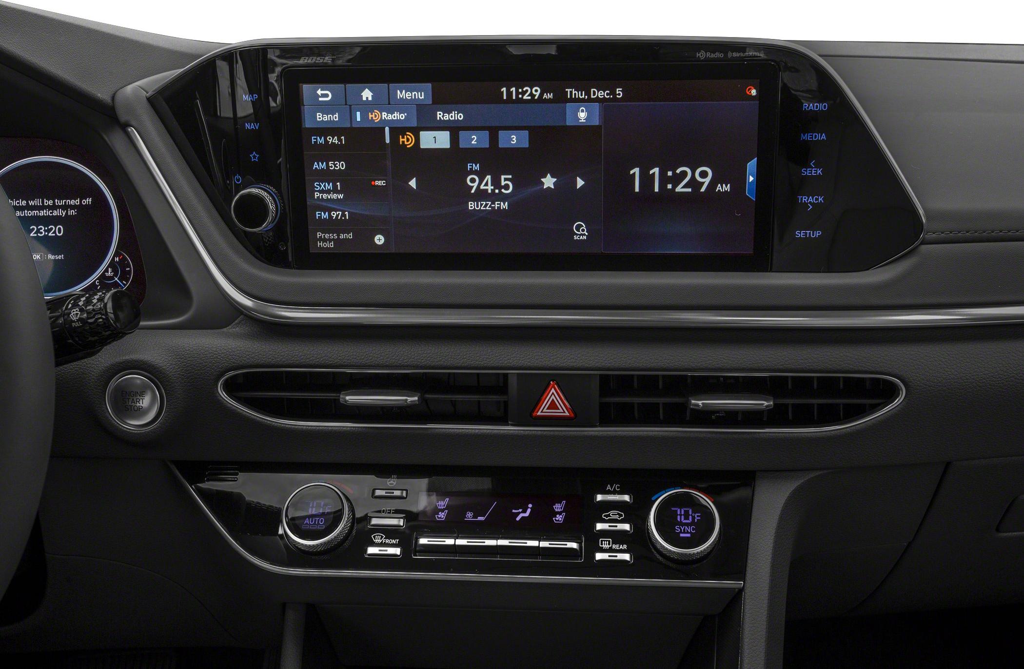 Digital touchscreen infotainment and dual-zone climate control panel