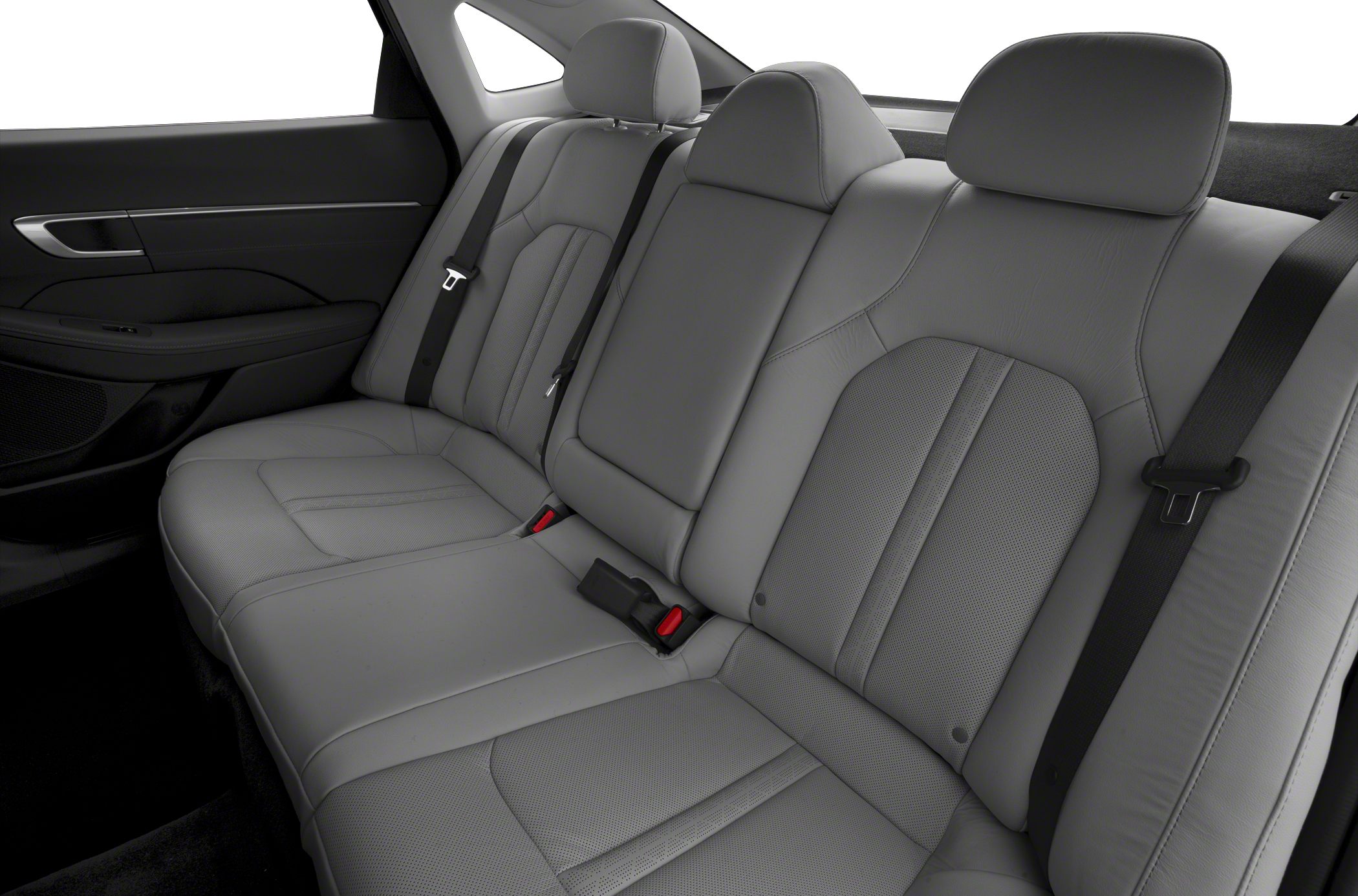 Spacious rear seat with leather upholstery and headrests