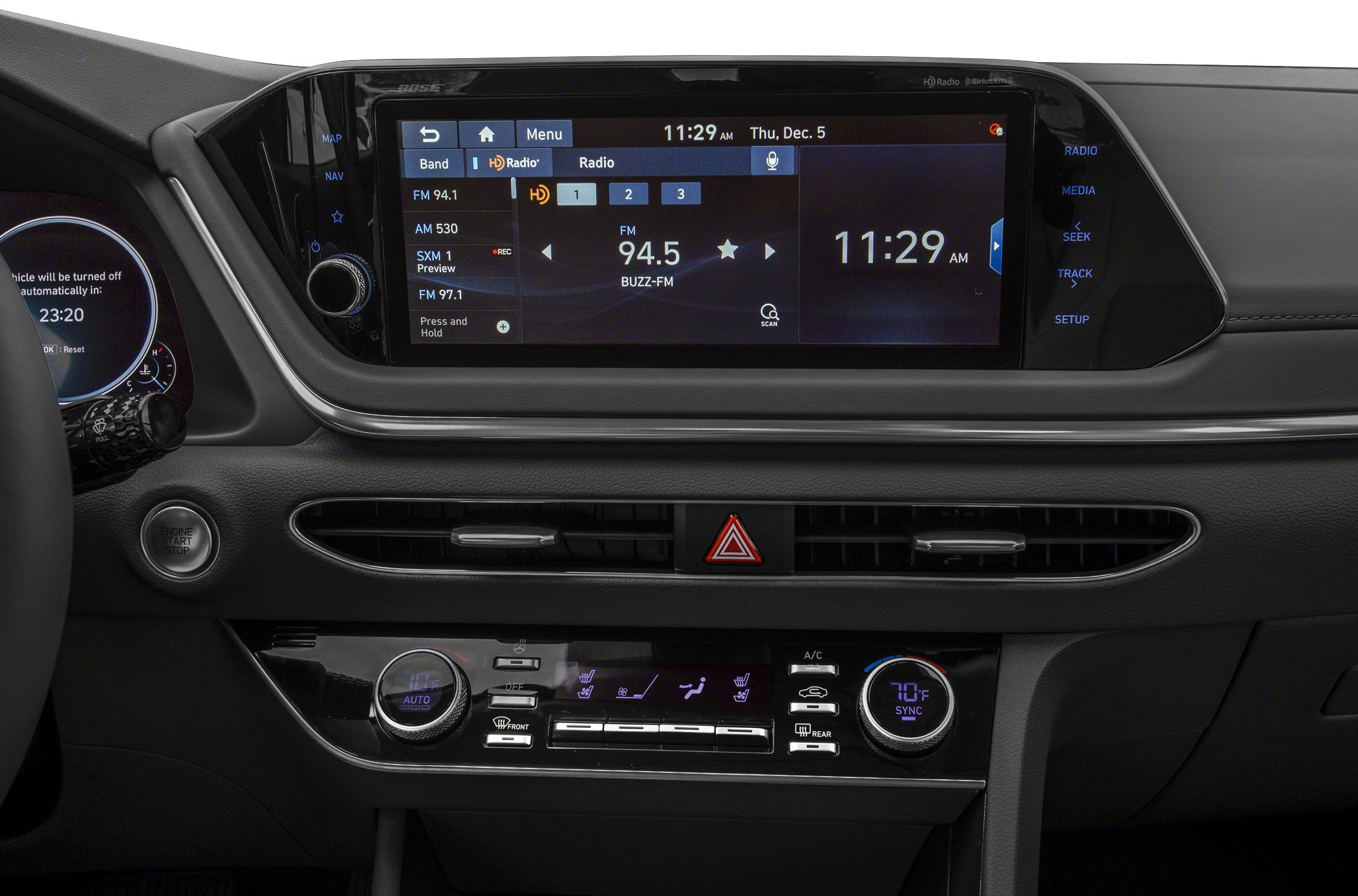 Digital touchscreen infotainment and climate control panel