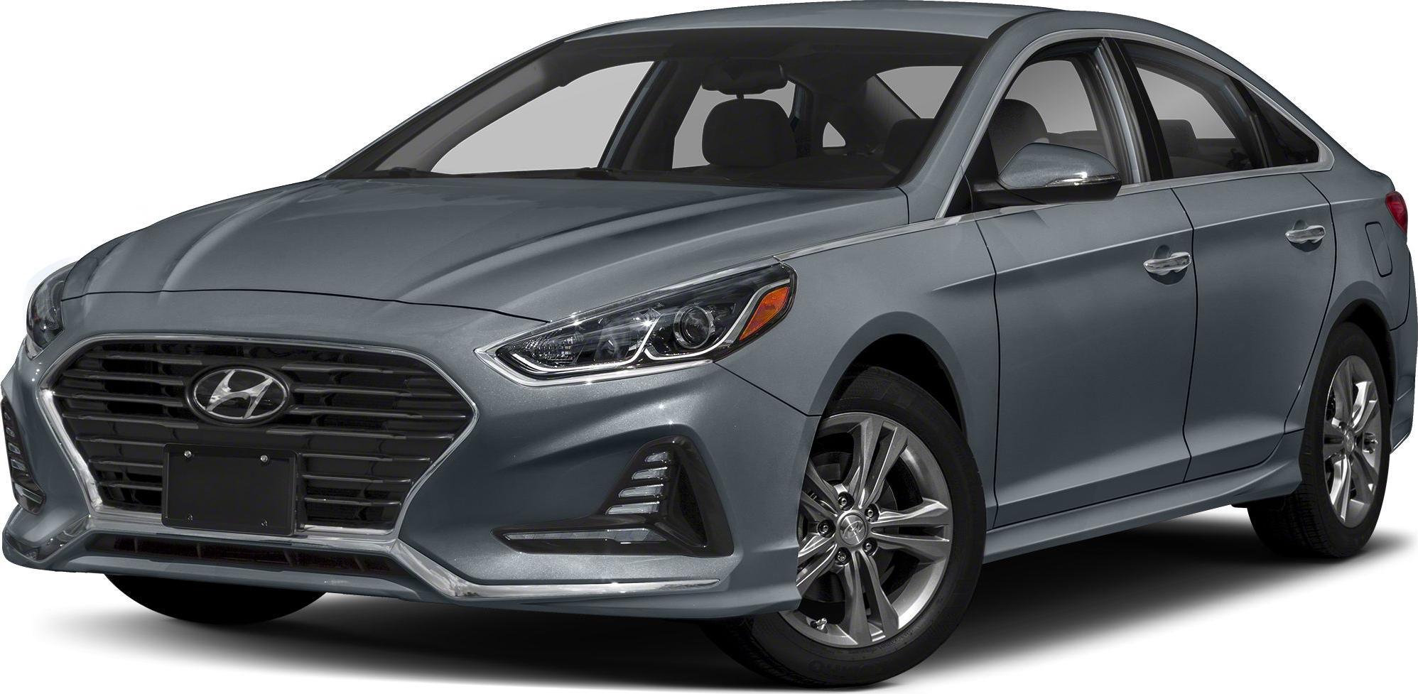 Modern sedan front grille and angular headlights side view