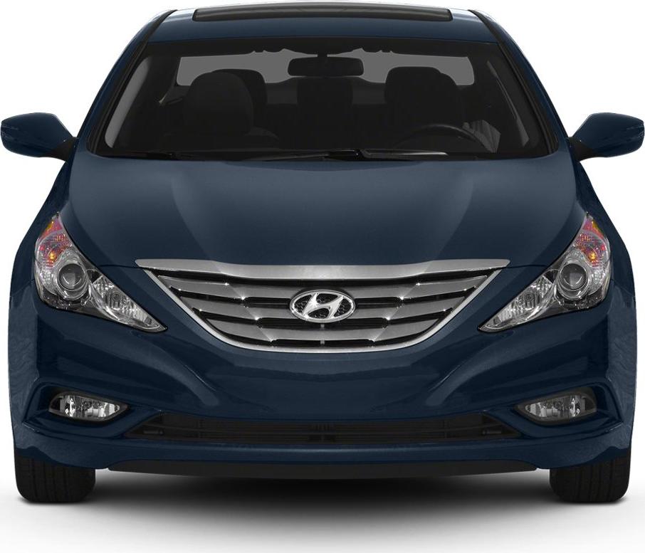 Front view with distinctive grille and headlights