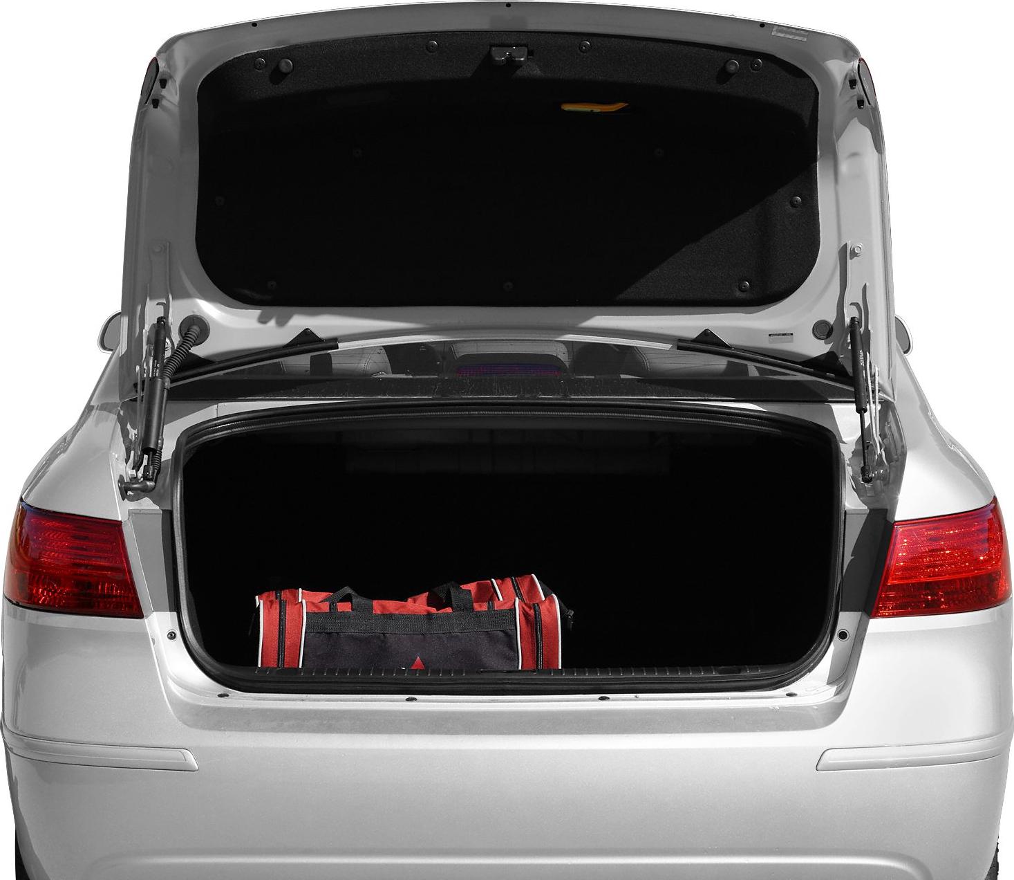 Open trunk showing spacious rear cargo area with red bag.