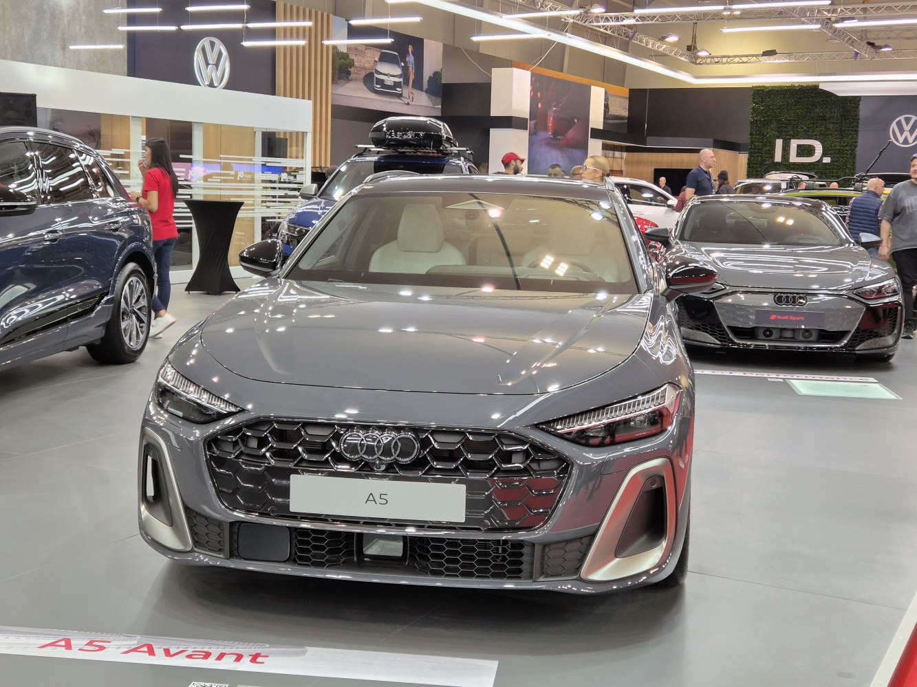 Front view showcasing honeycomb grille and LED headlights