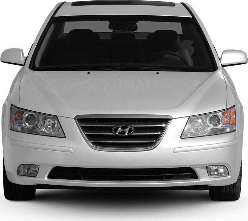 Front view with grille and headlight design