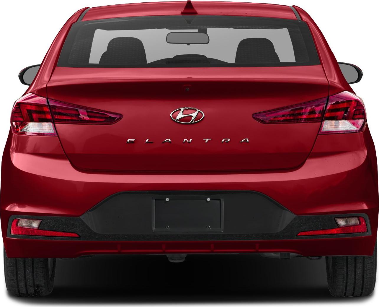 Sharp taillights and hatchback-style rear of a compact sedan