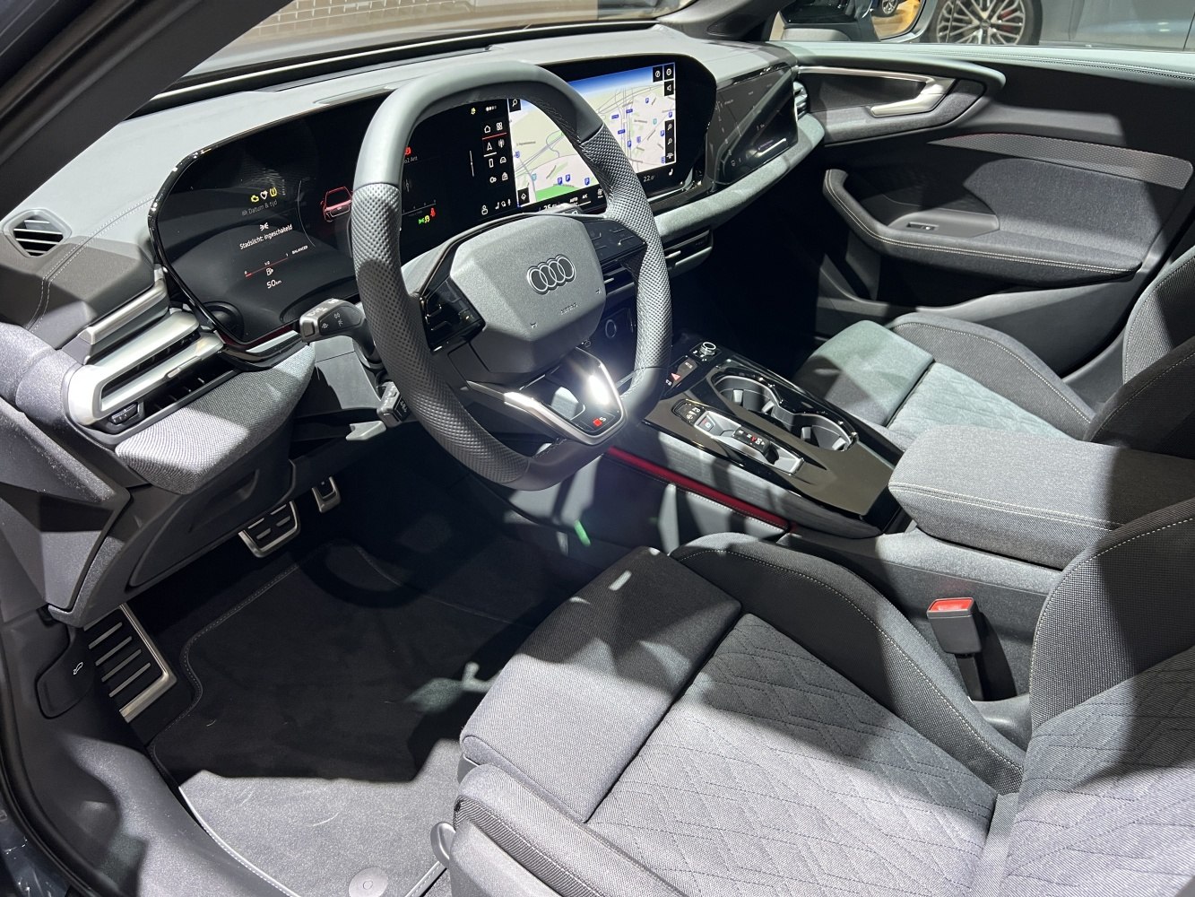 Digital cockpit and multifunction steering wheel in modern car interior