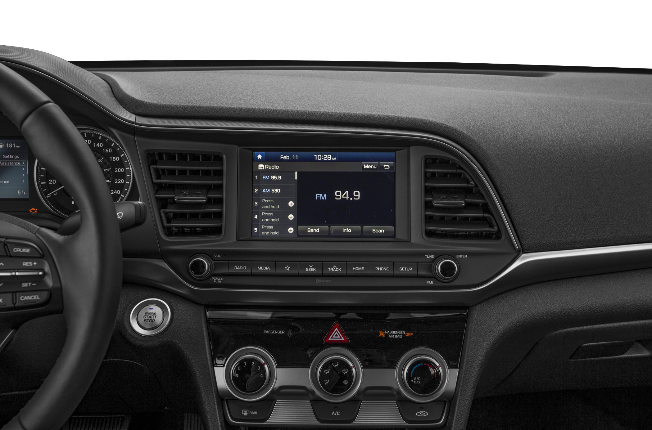 Dashboard with touchscreen infotainment and climate controls